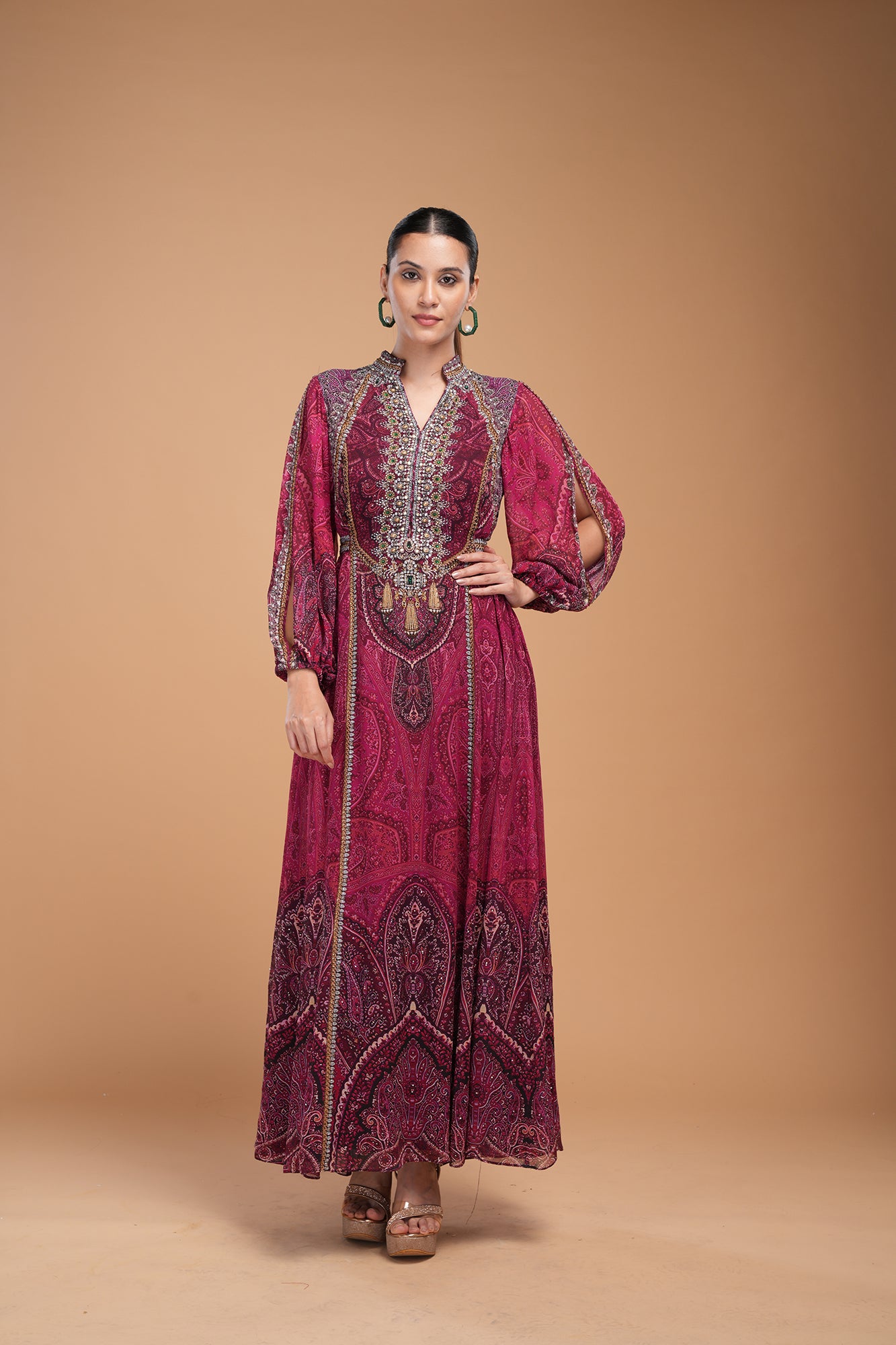 Wine Color Kaftan