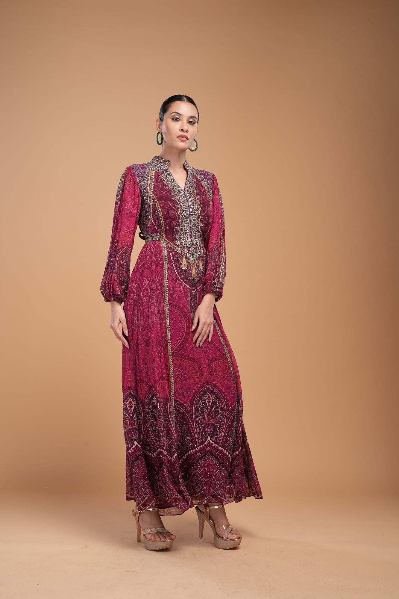 Wine Color Kaftan