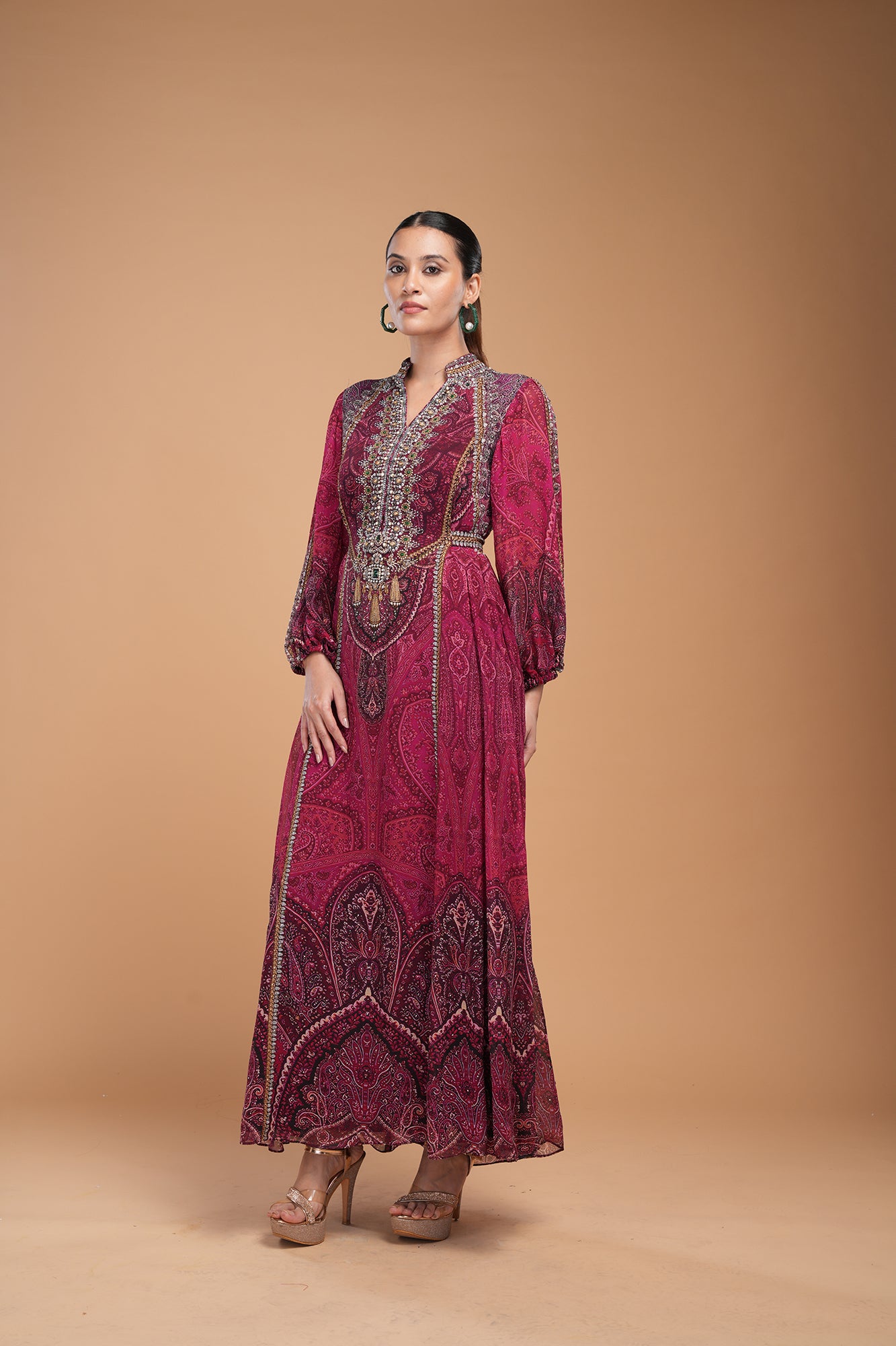 Wine Color Kaftan