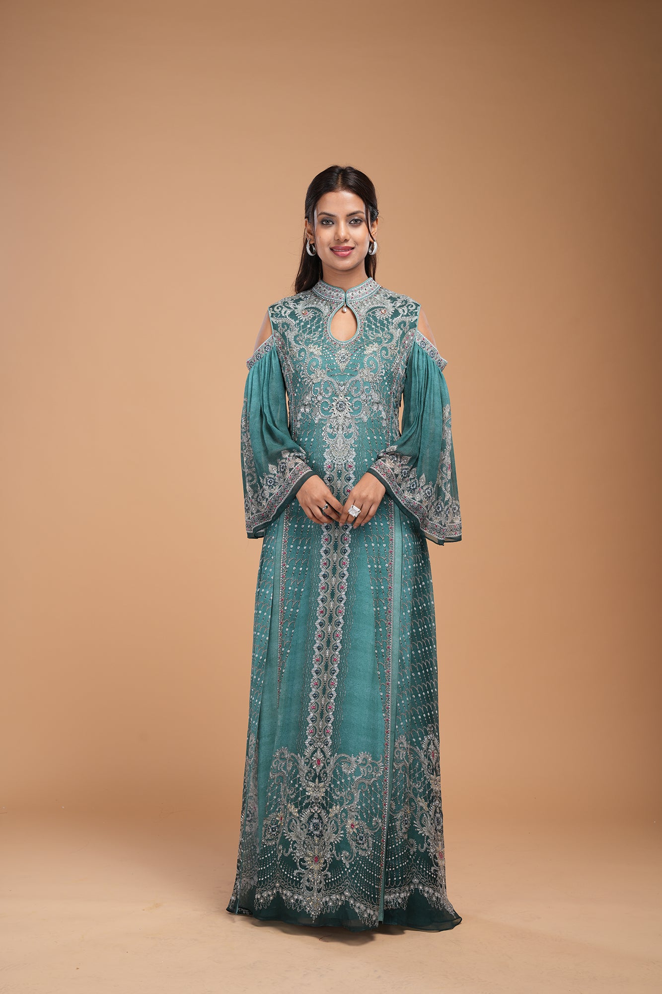 Teal Color Kaftan