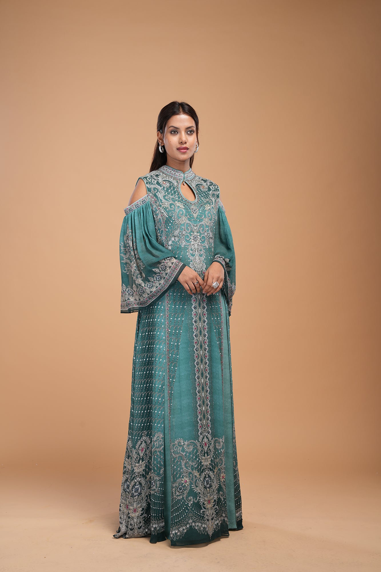 Teal Color Kaftan