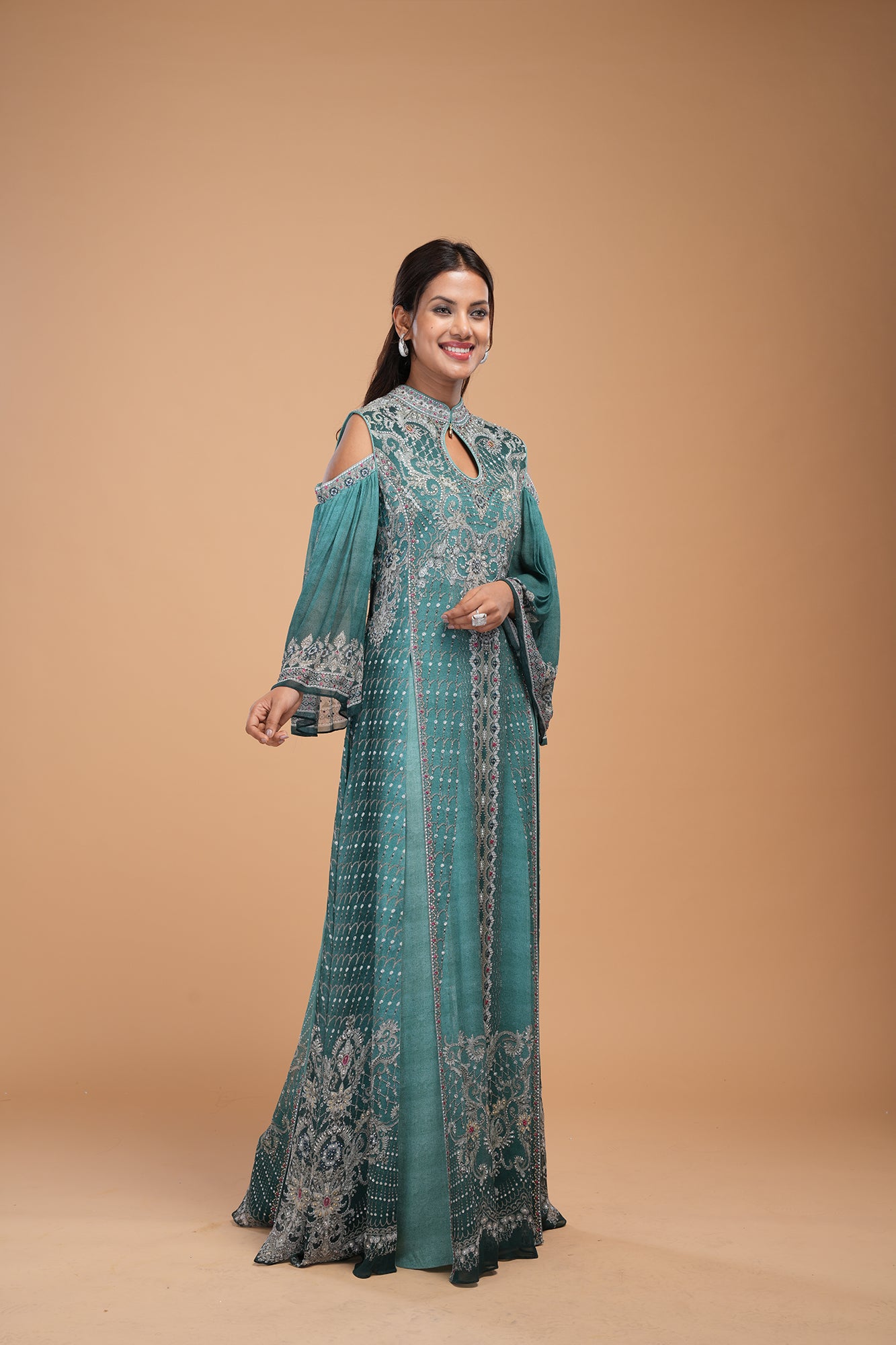 Teal Color Kaftan