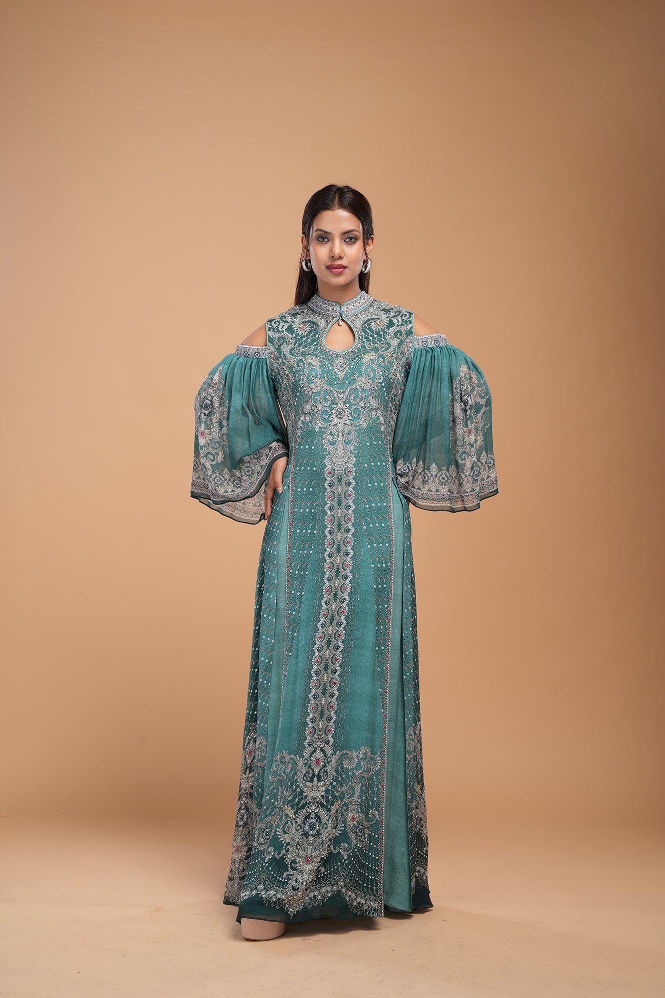 Teal Color Kaftan