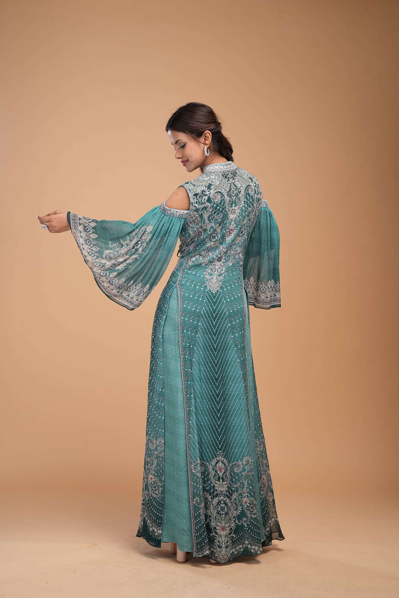 Teal Color Kaftan