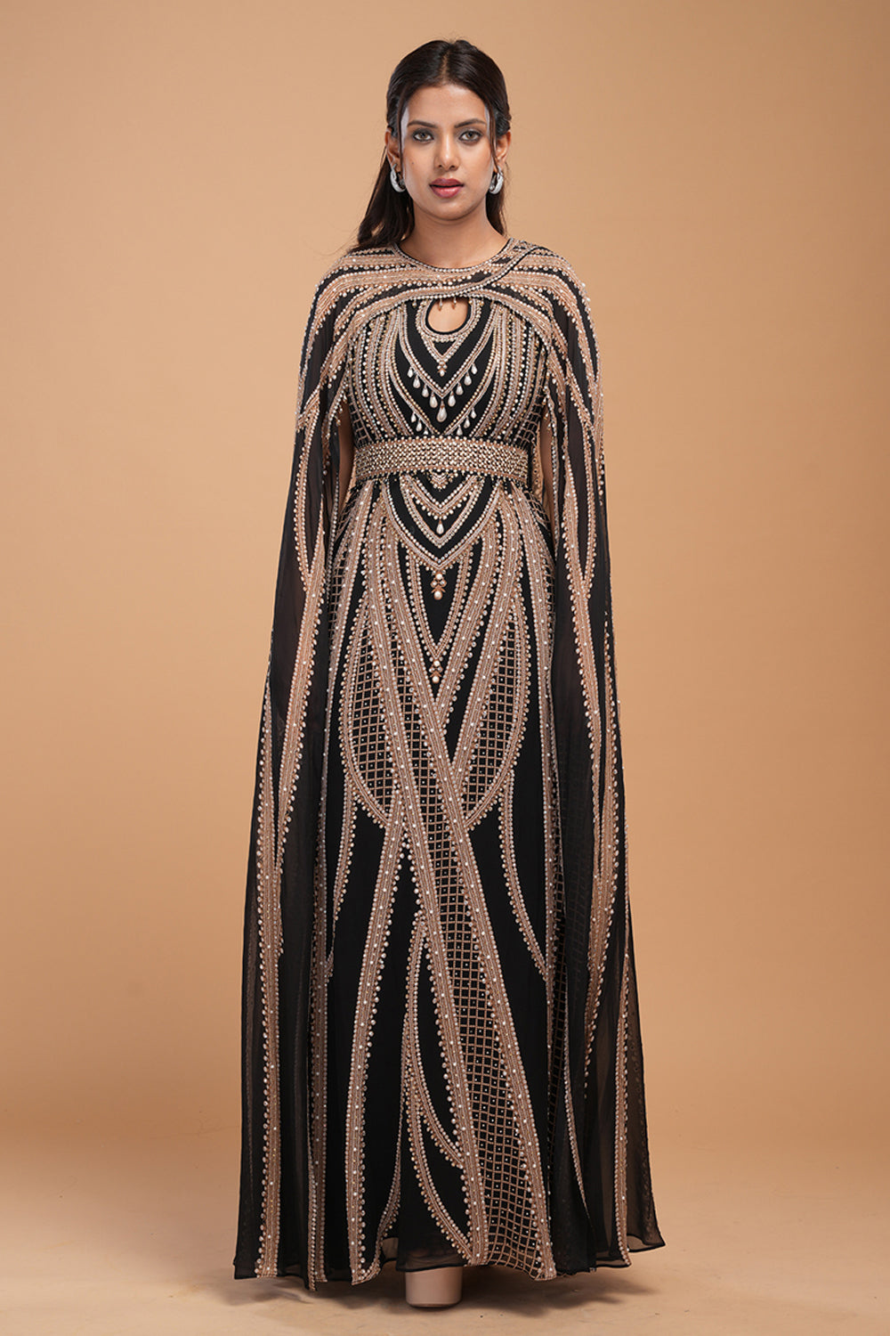 Black And Gold Kaftan