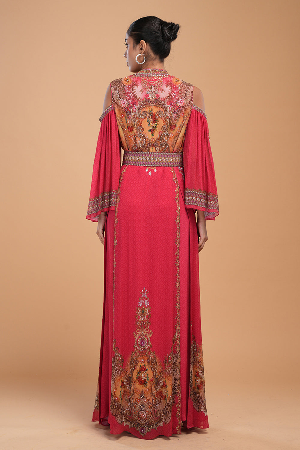 Red Digital Printed Kaftan