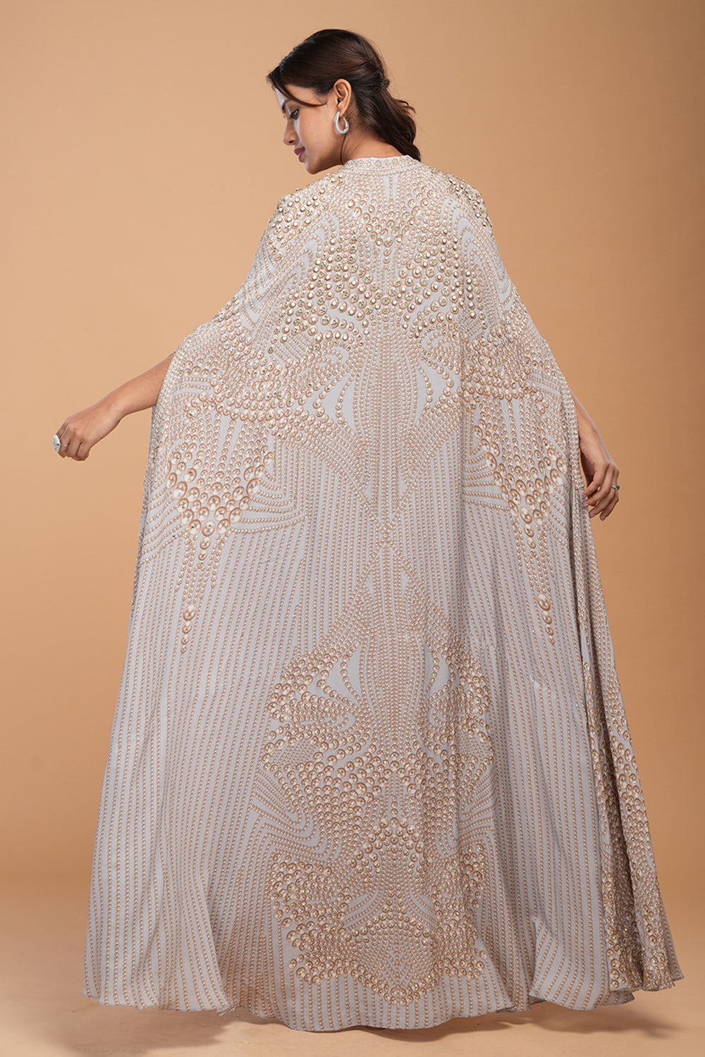Mahima Chaudhry in our Silver Hoor Kaftan Gown