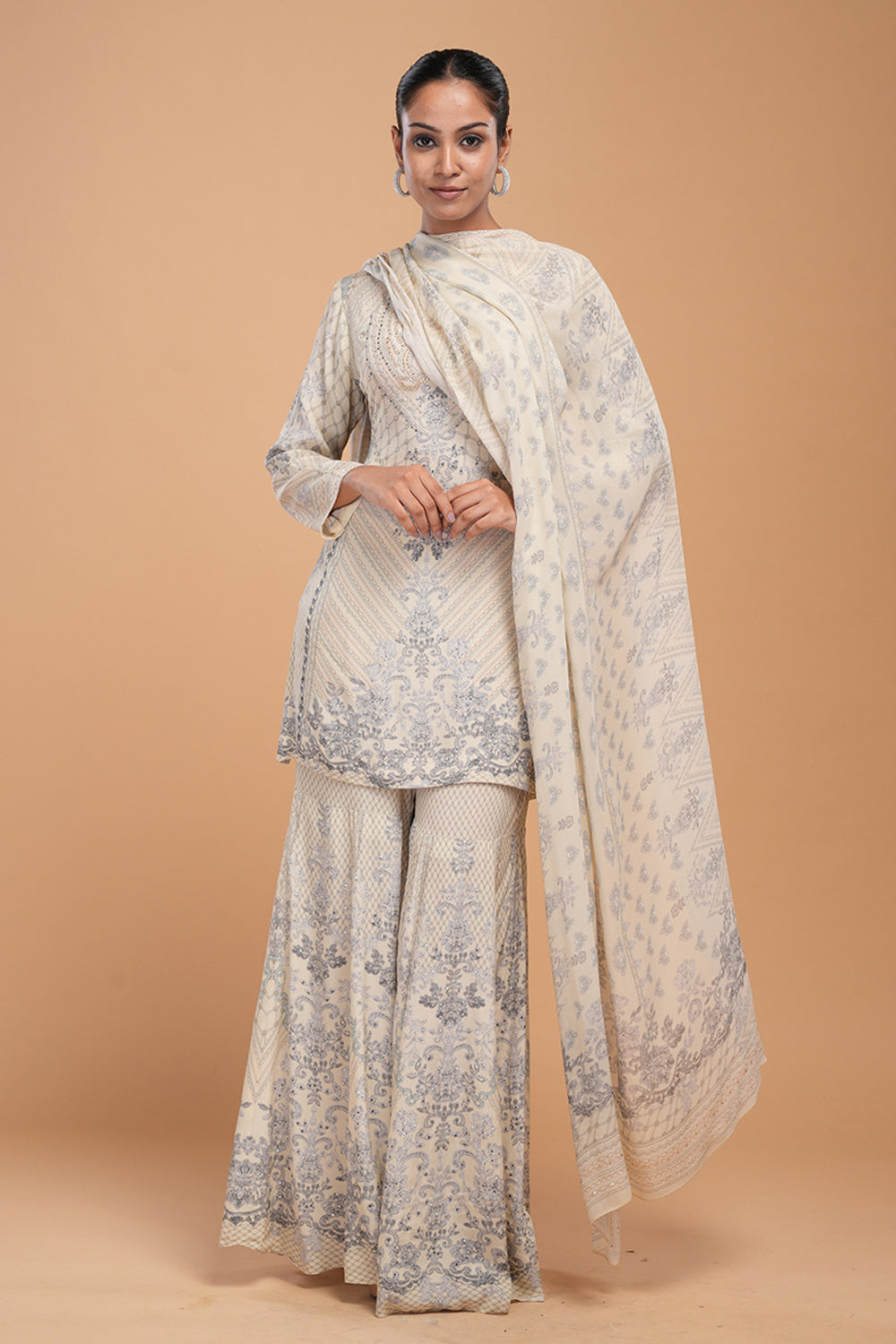 Beige Sharara Set