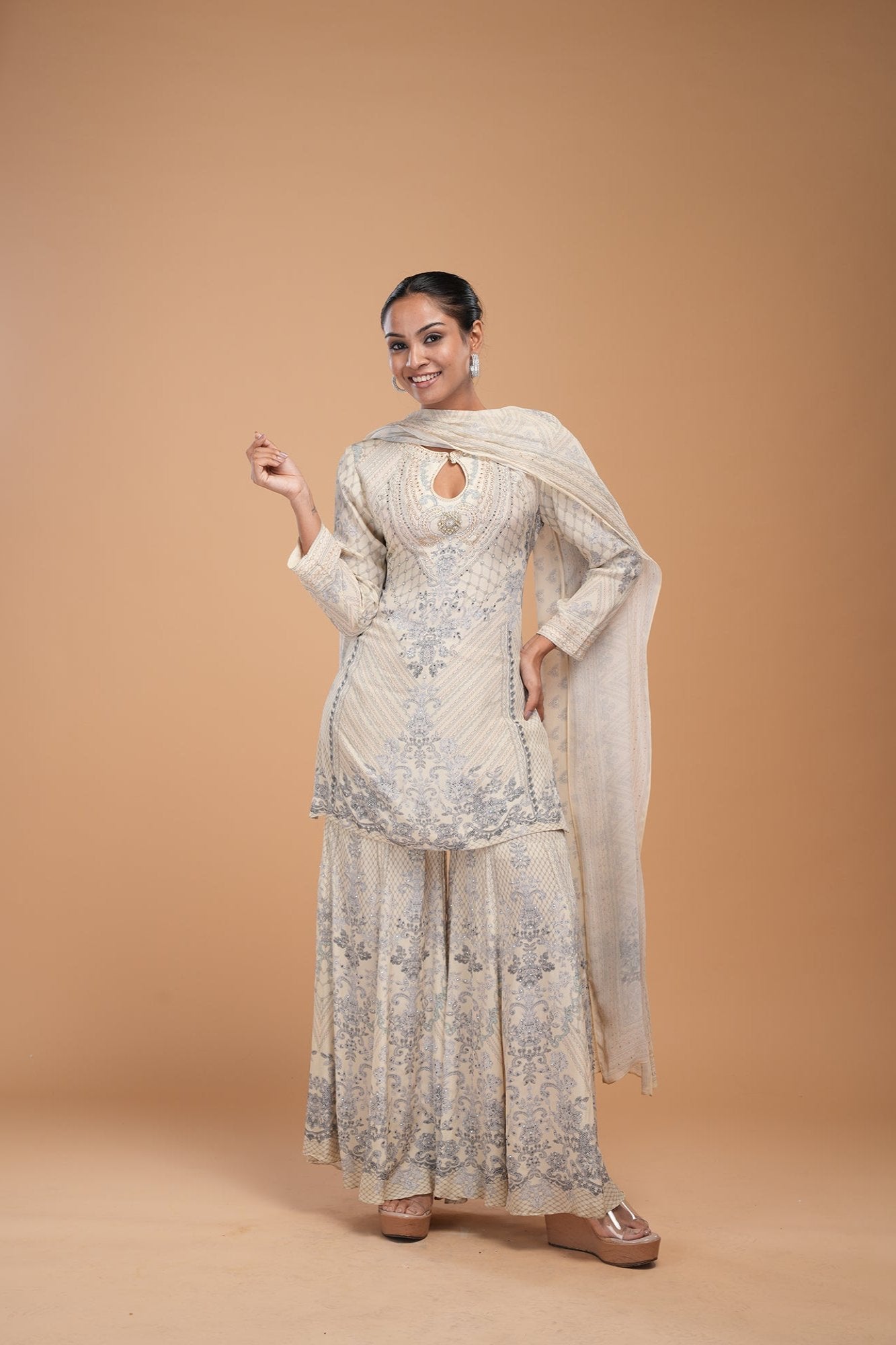 Beige Color Sharara