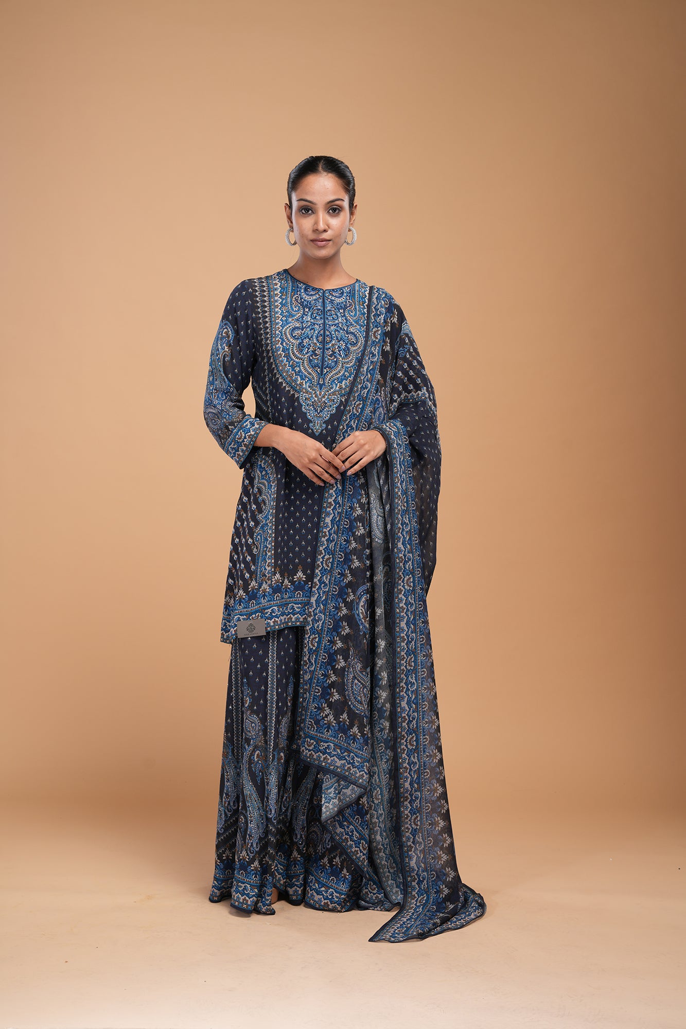 Navy Blue Color Sharara