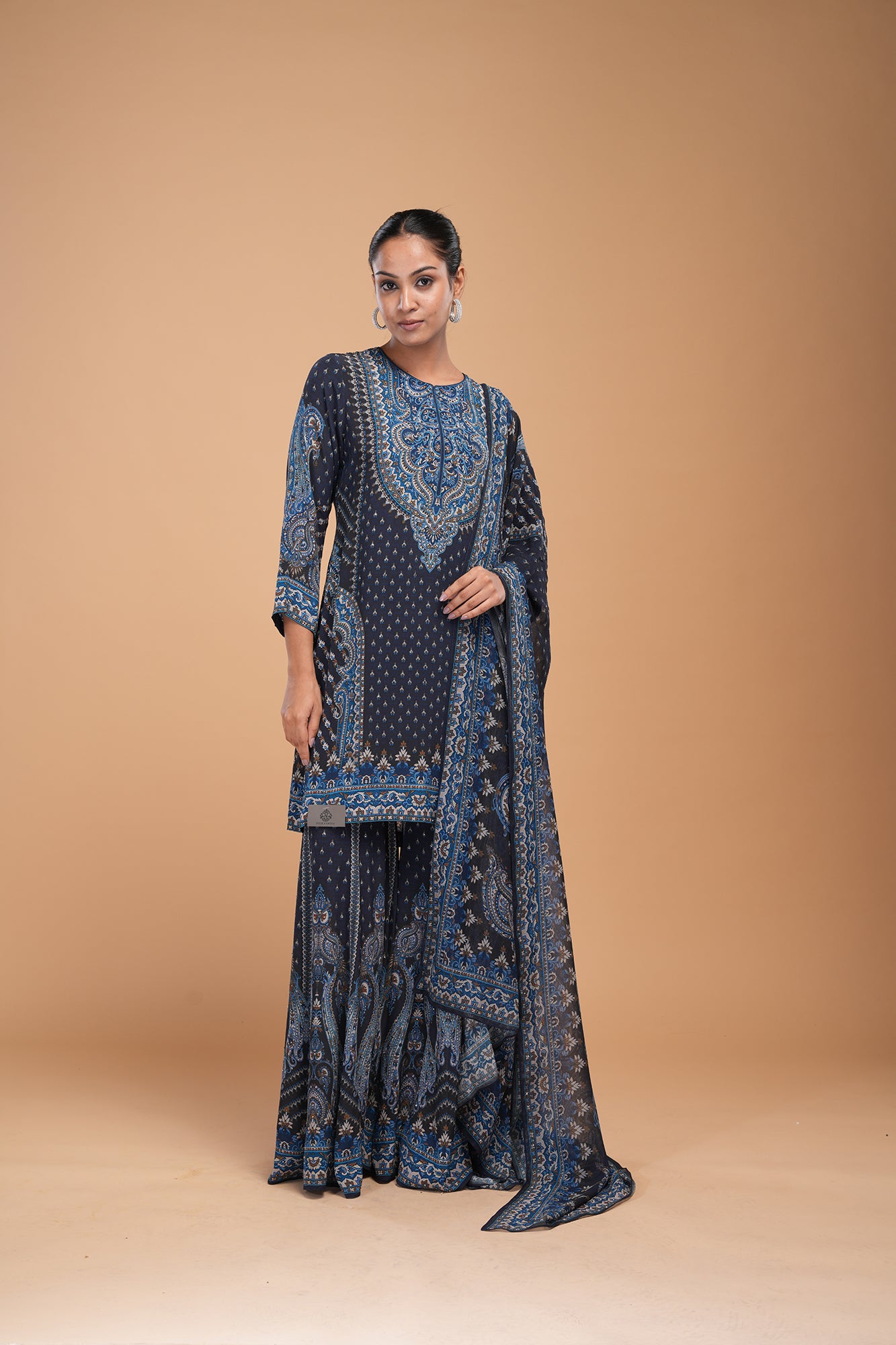 Navy Blue Color Sharara