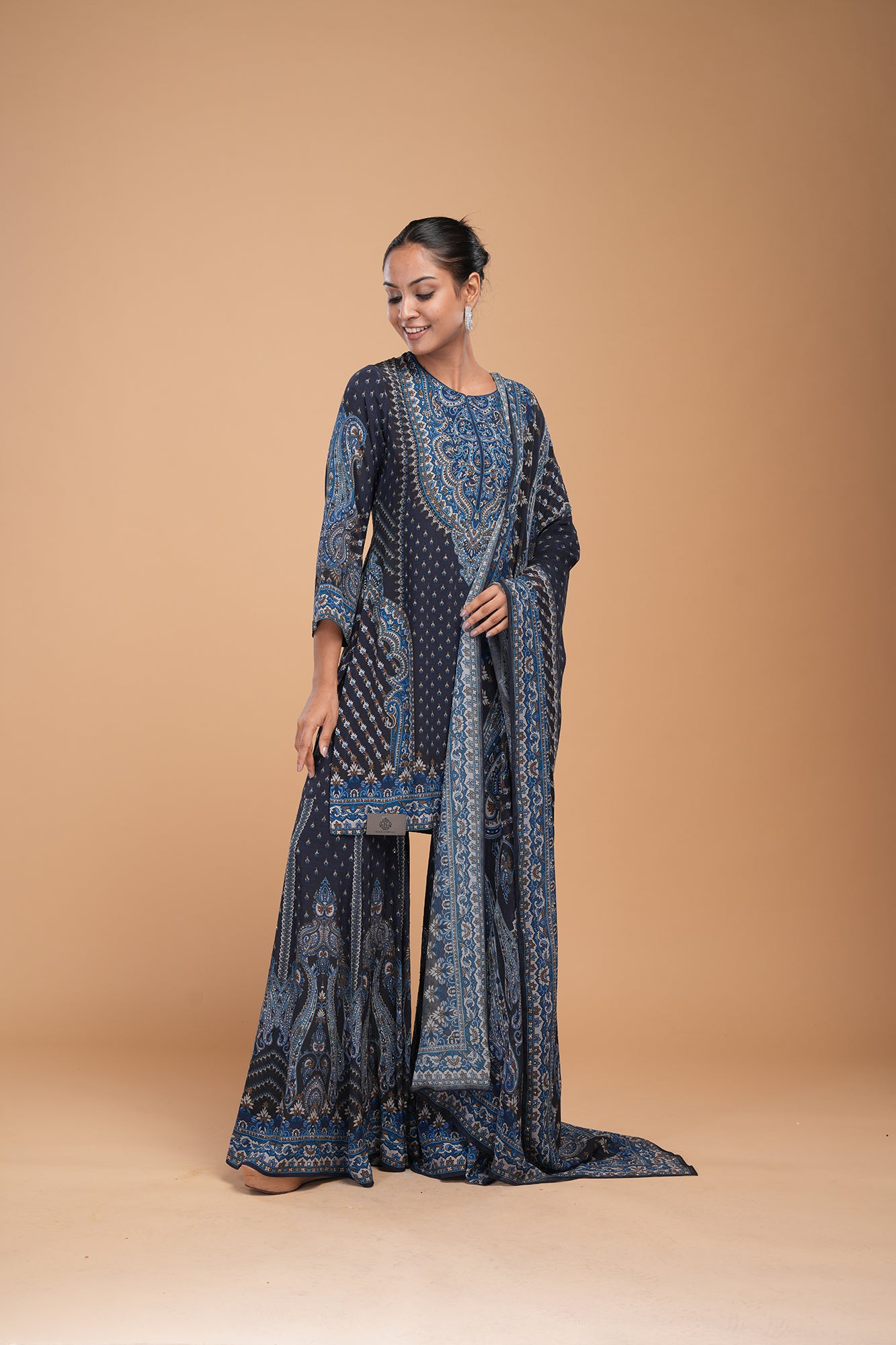 Navy Blue Color Sharara