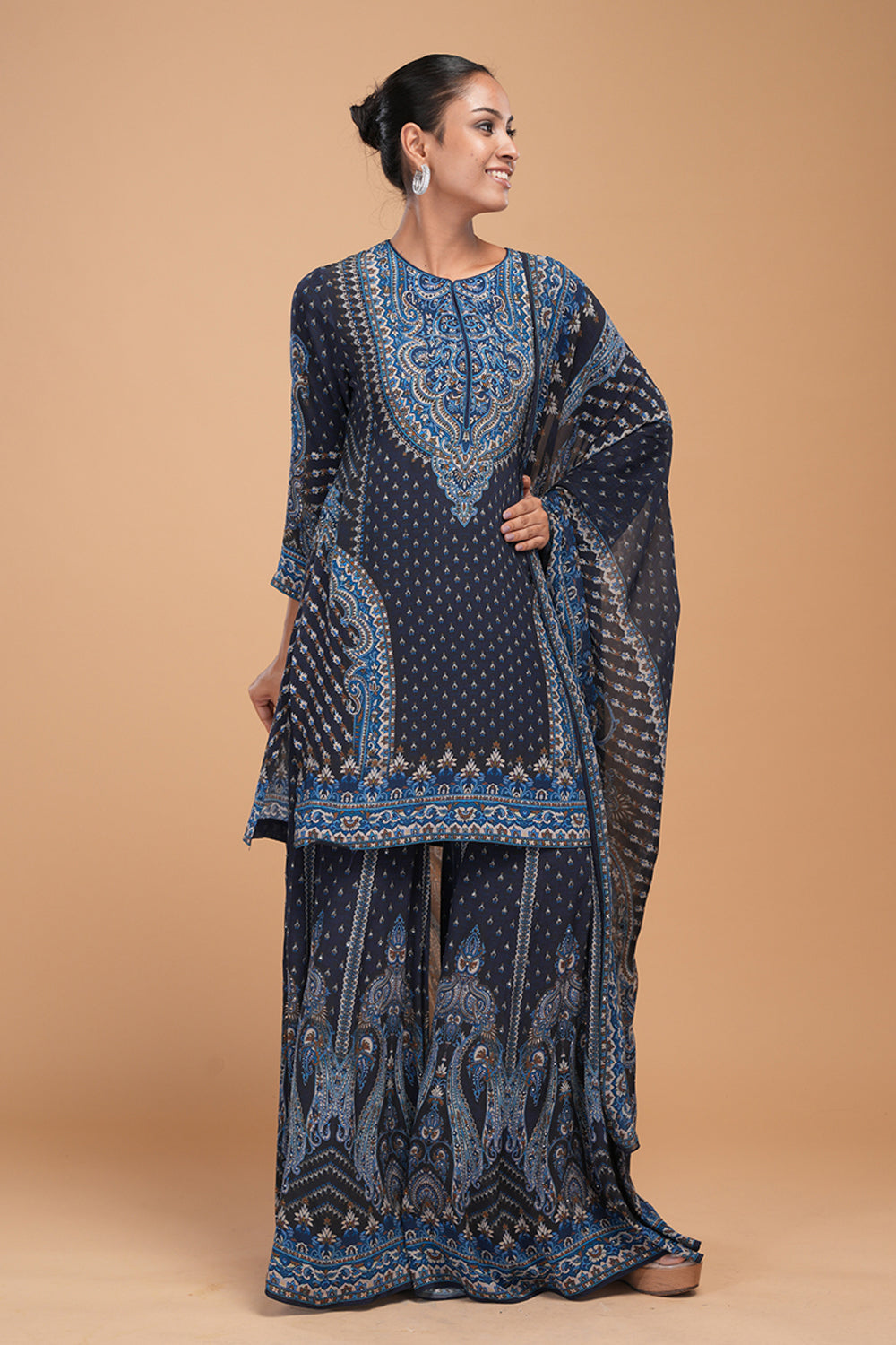 Navy Blue Sharara