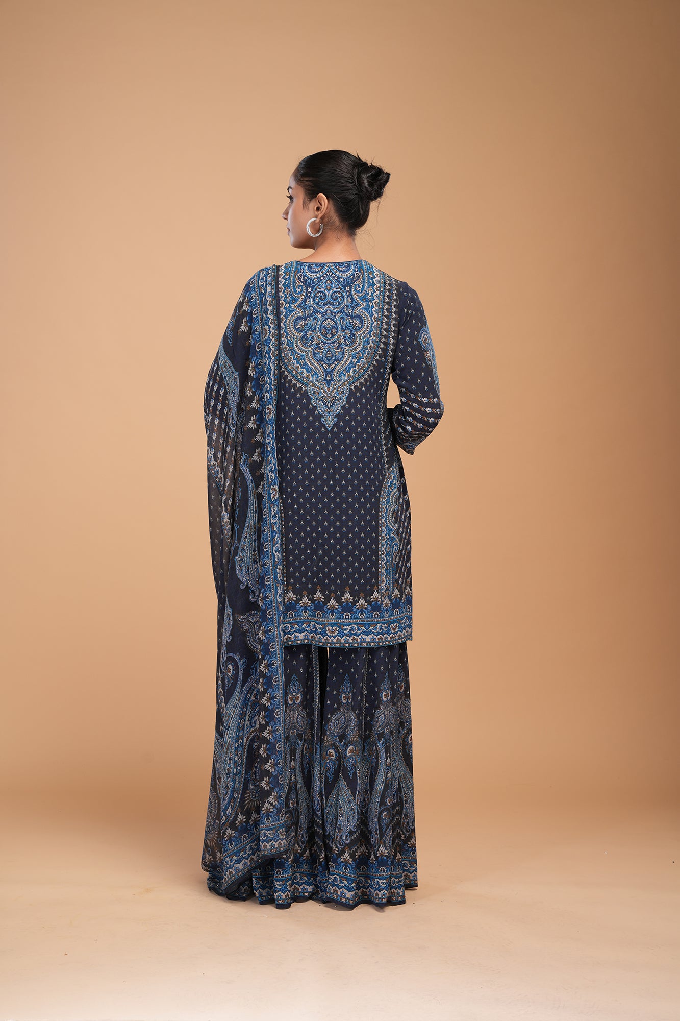 Navy Blue Color Sharara