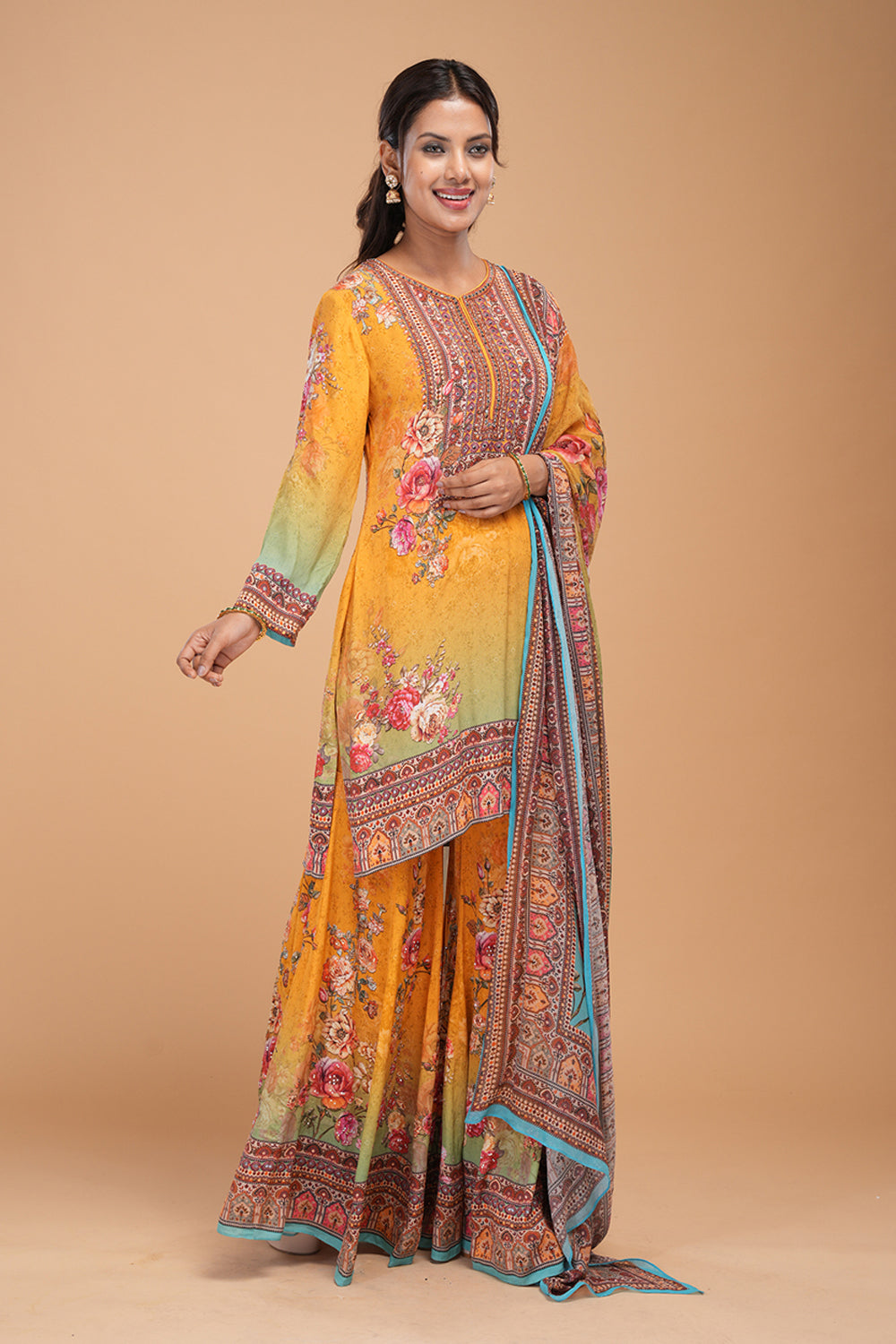 Mustard Printed Sharara