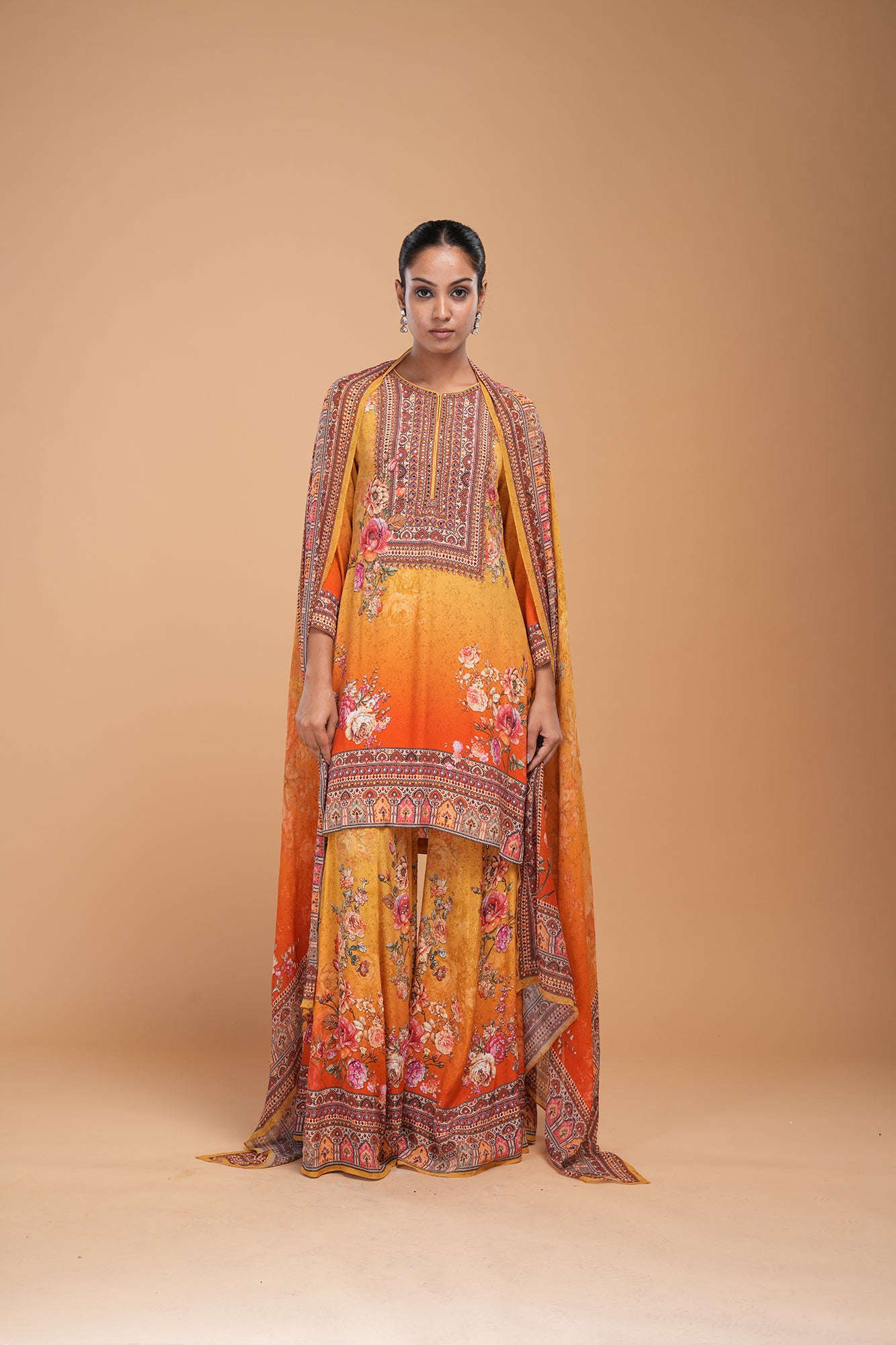 Mustard Red Sharara