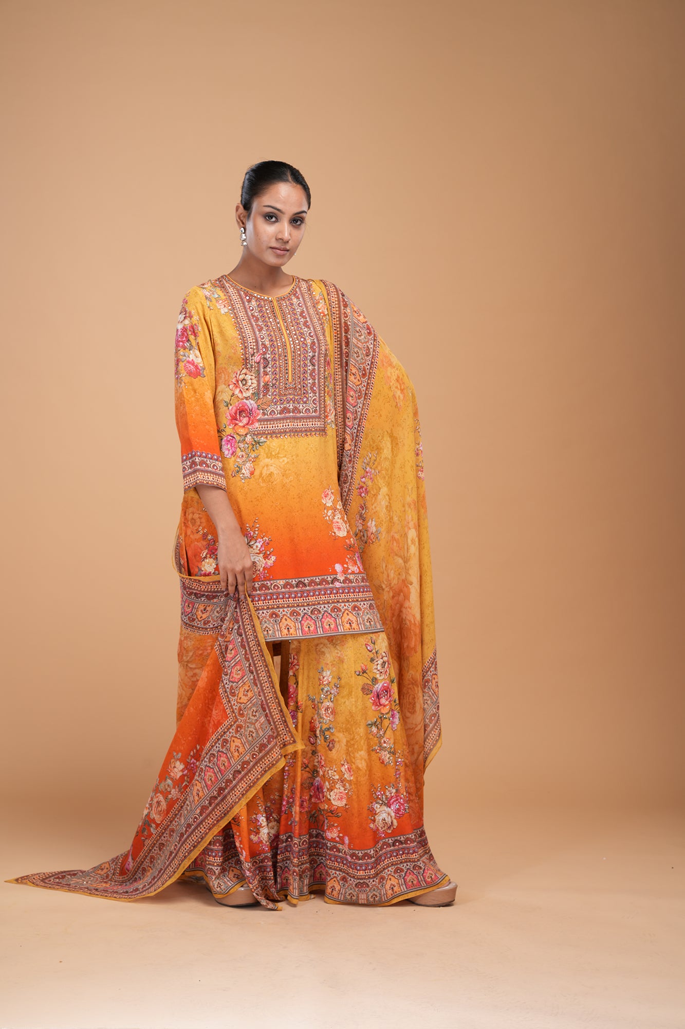 Mustard Red Sharara