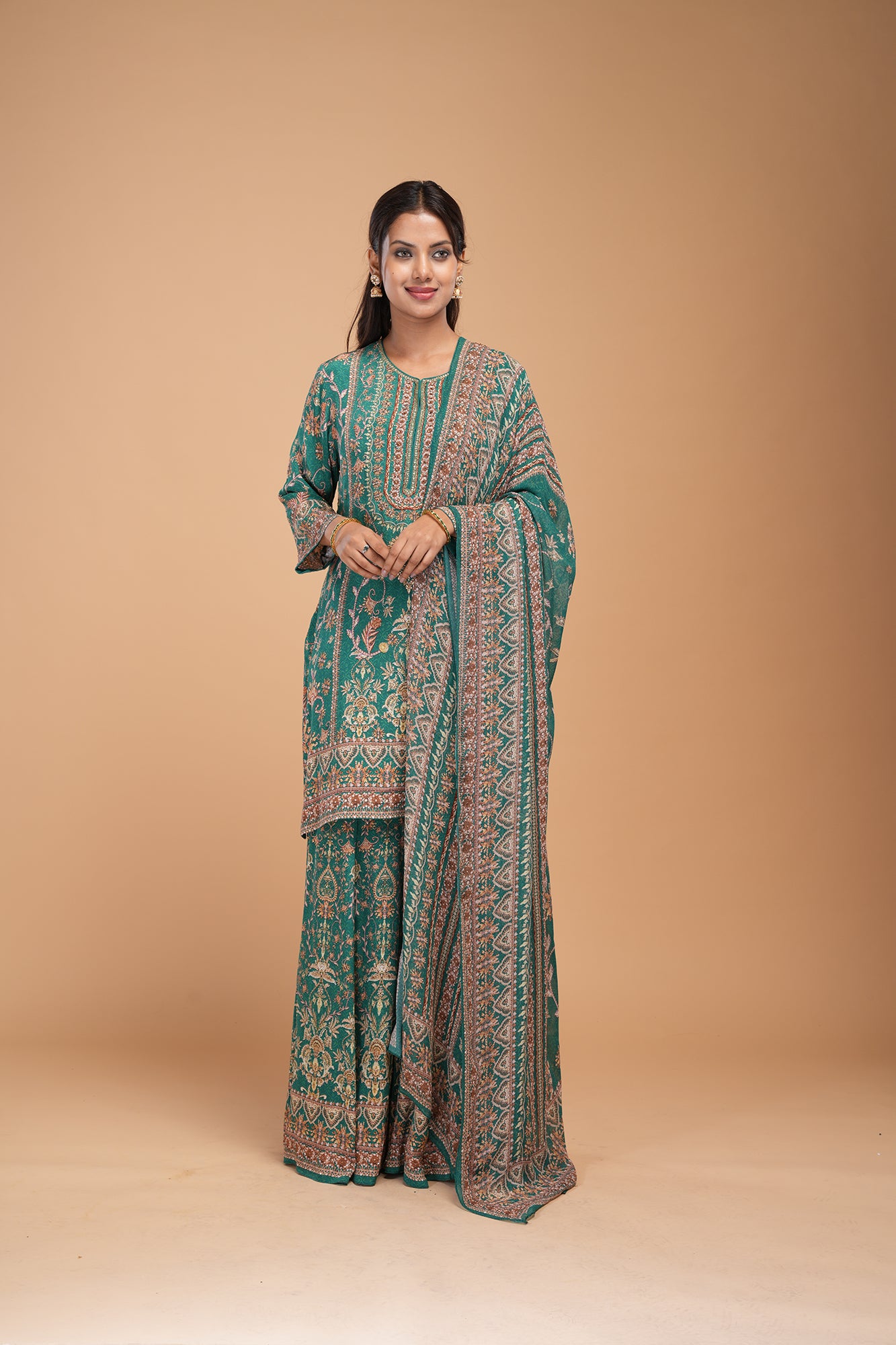 Teal Color Sharara