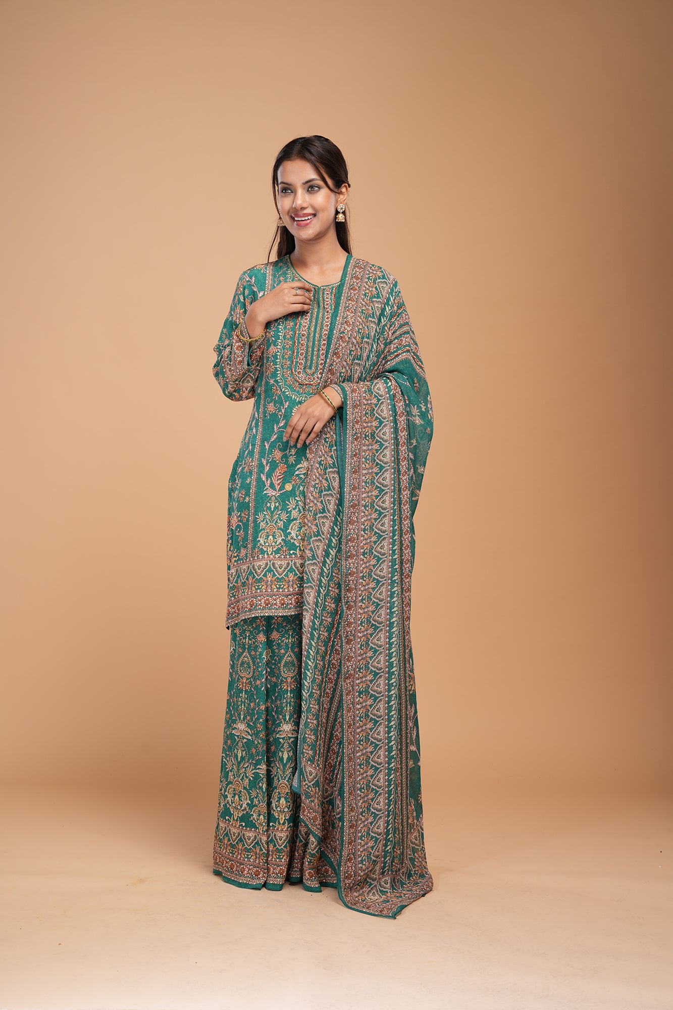 Teal Color Sharara