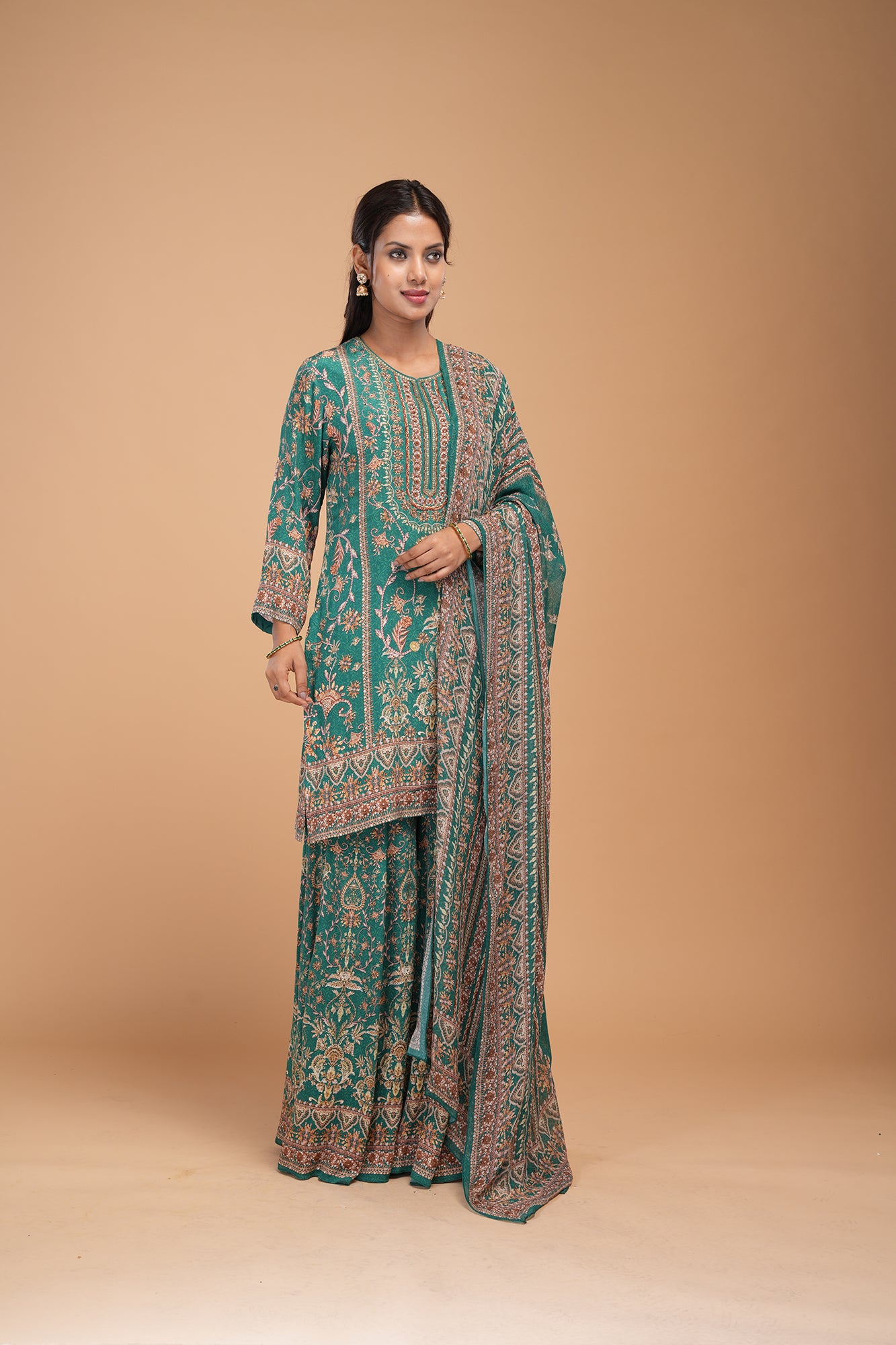 Teal Color Sharara