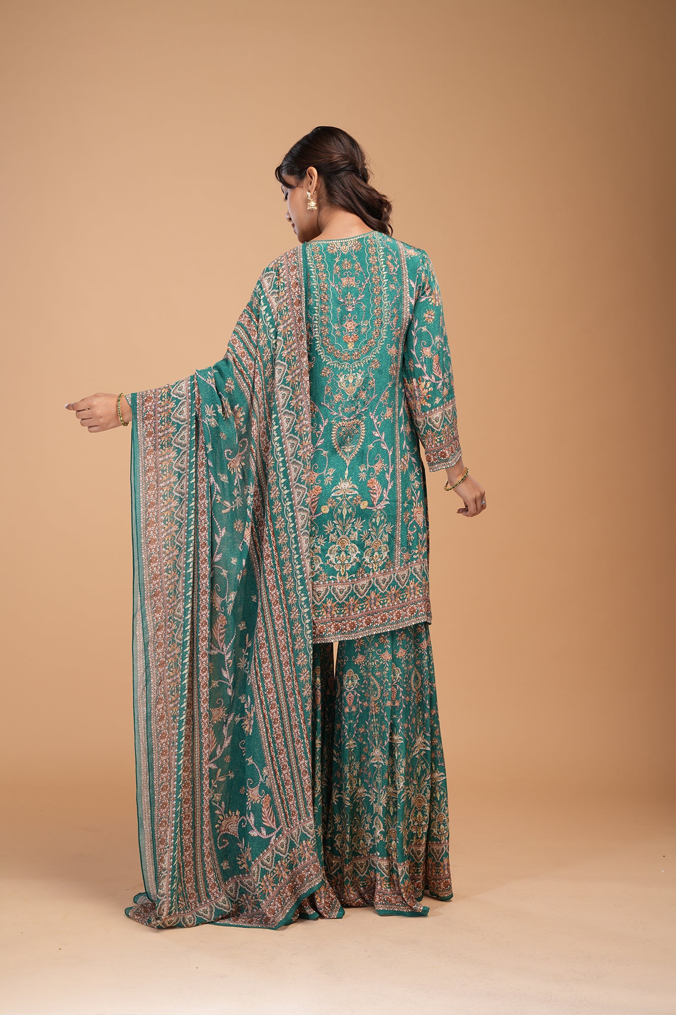 Teal Color Sharara