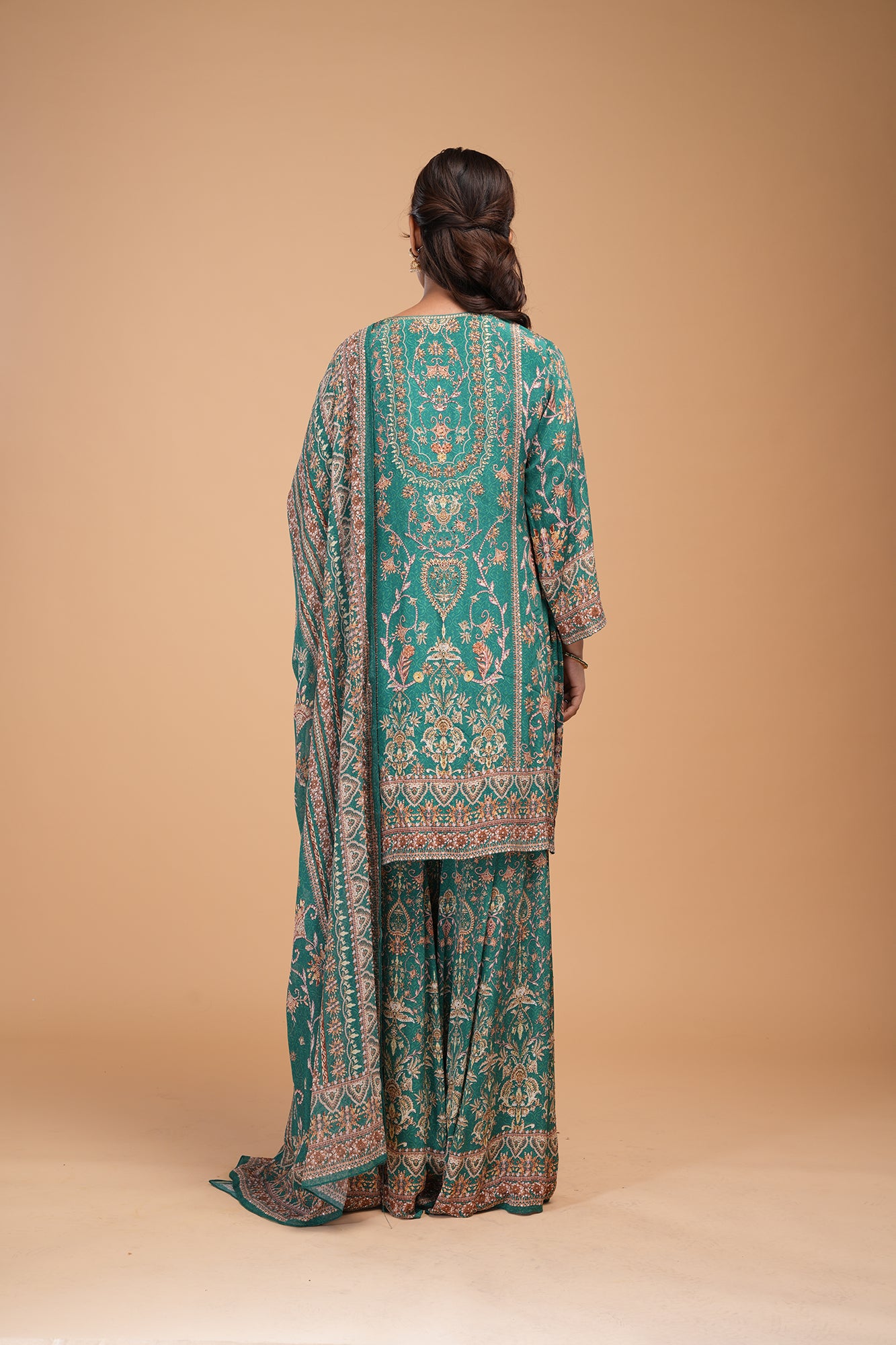 Teal Color Sharara