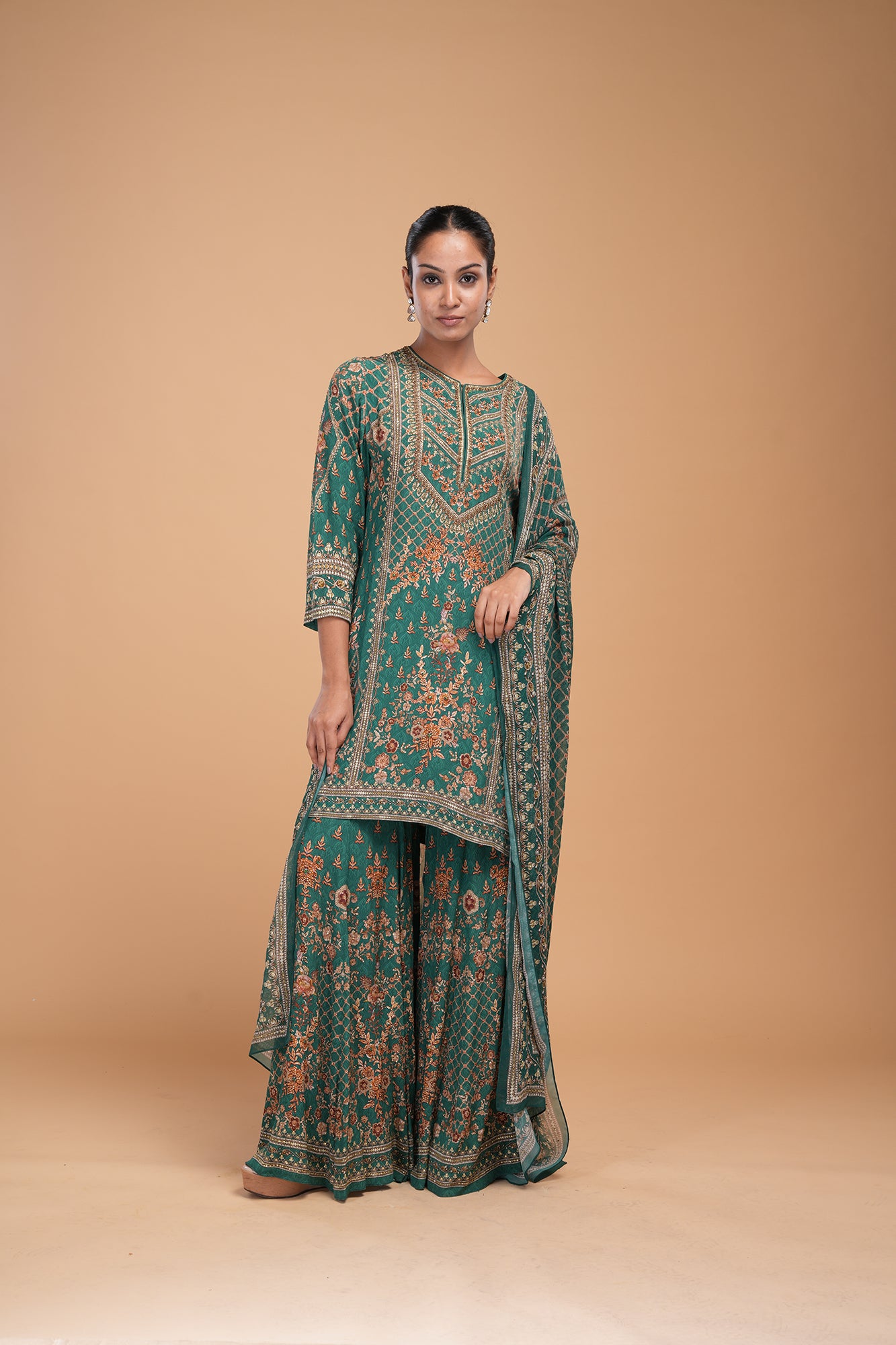 Teal Color Sharara