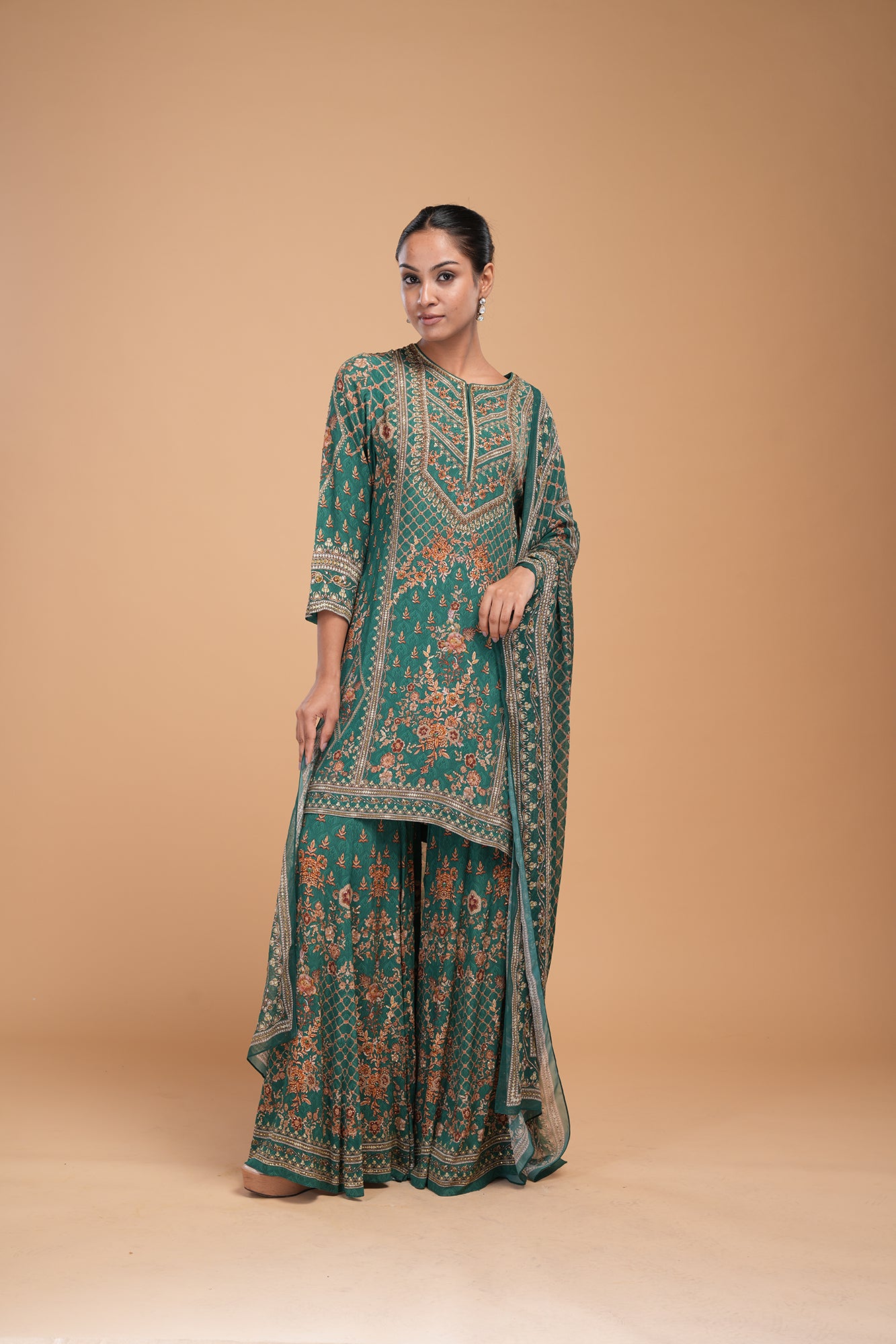 Teal Color Sharara