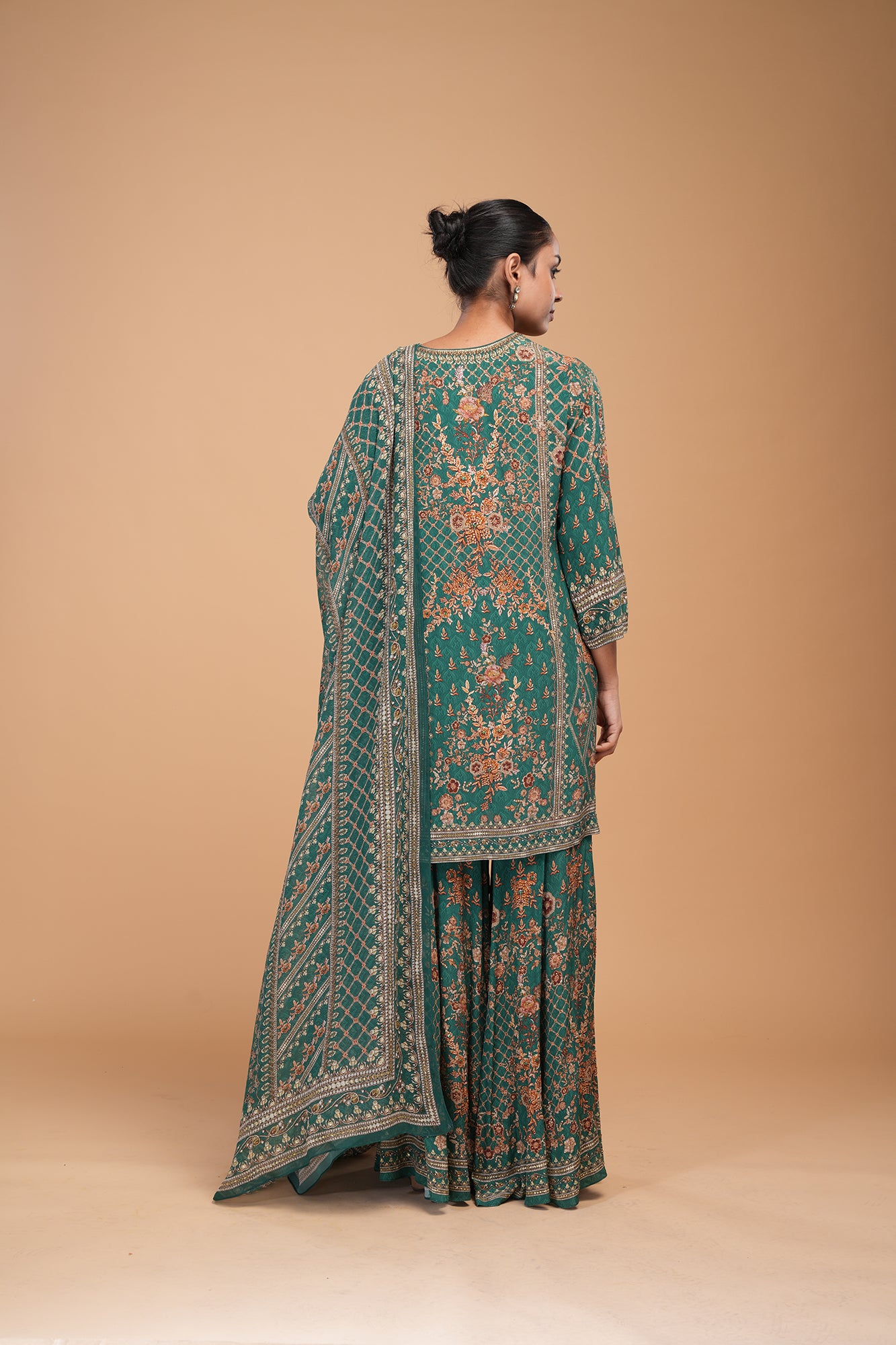 Teal Color Sharara