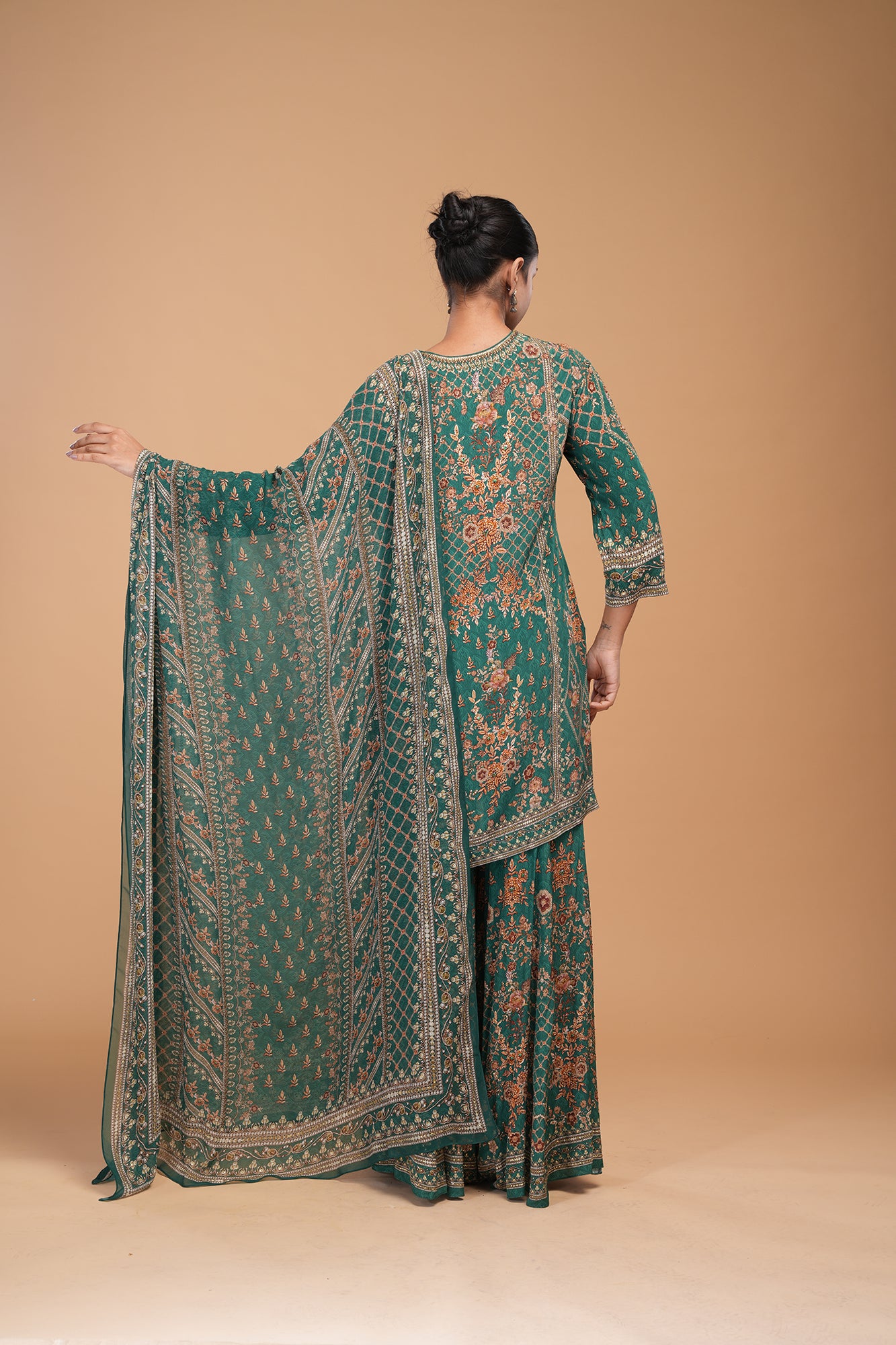 Teal Color Sharara