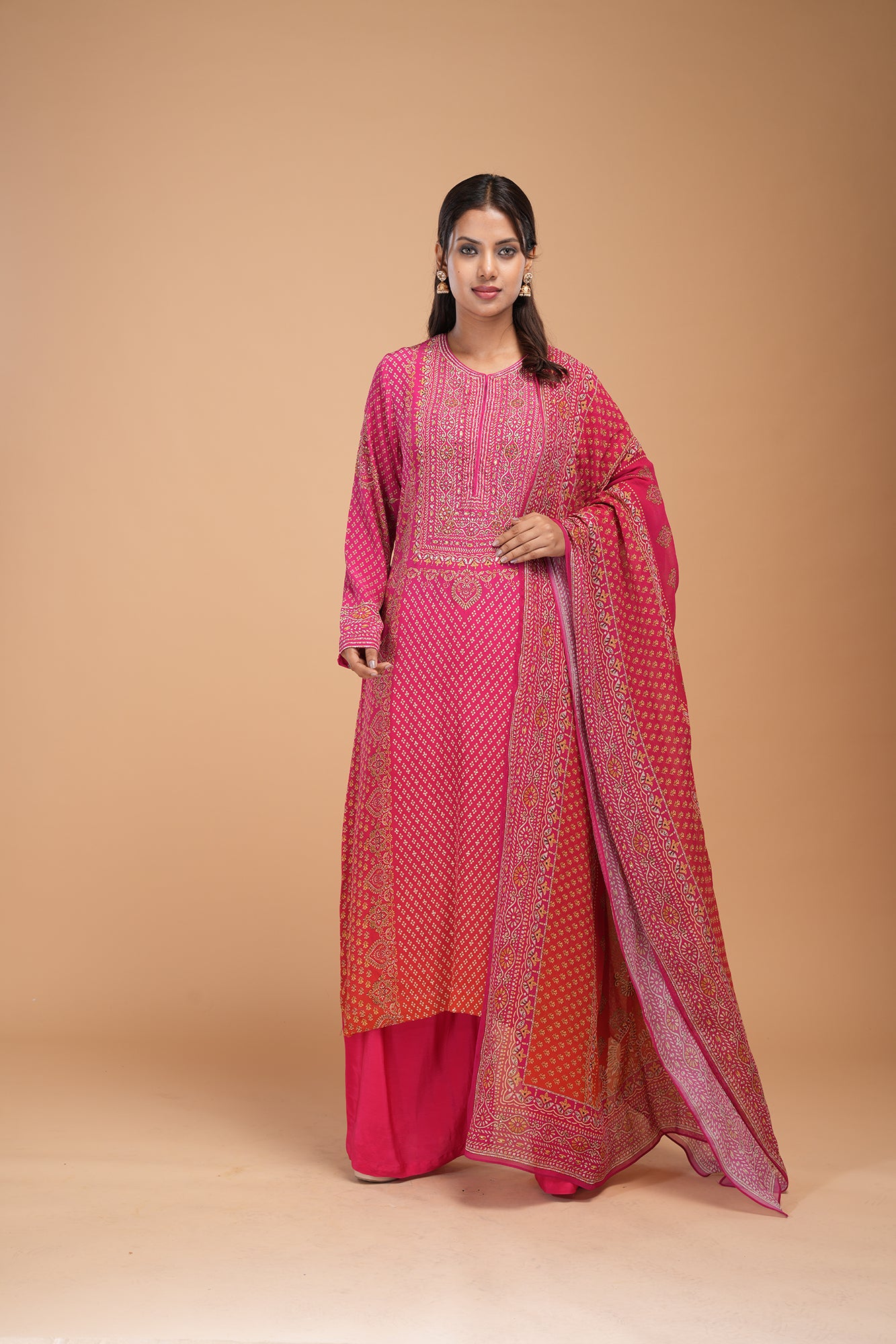 Fuchsia Color Suit Set