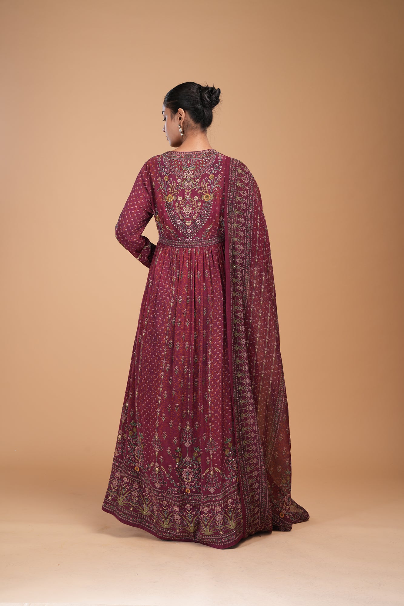 Brown Color Anarkali Suit Set