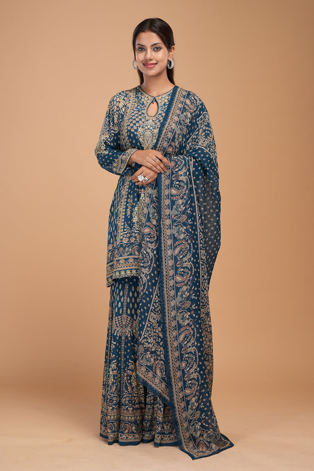 Blue Color Sharara