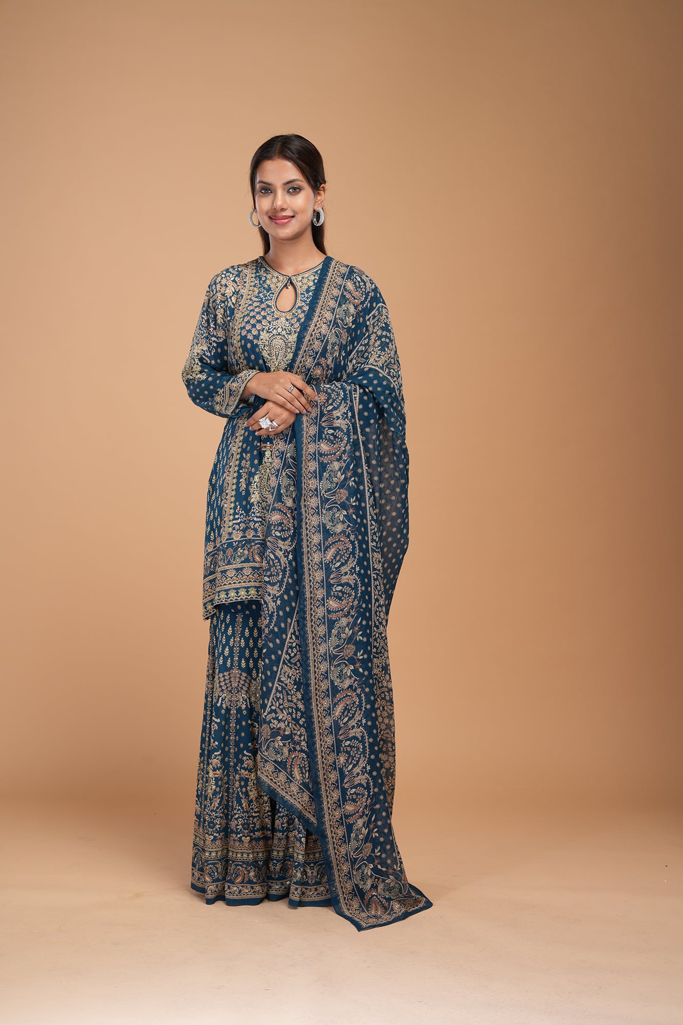 Blue Color Sharara