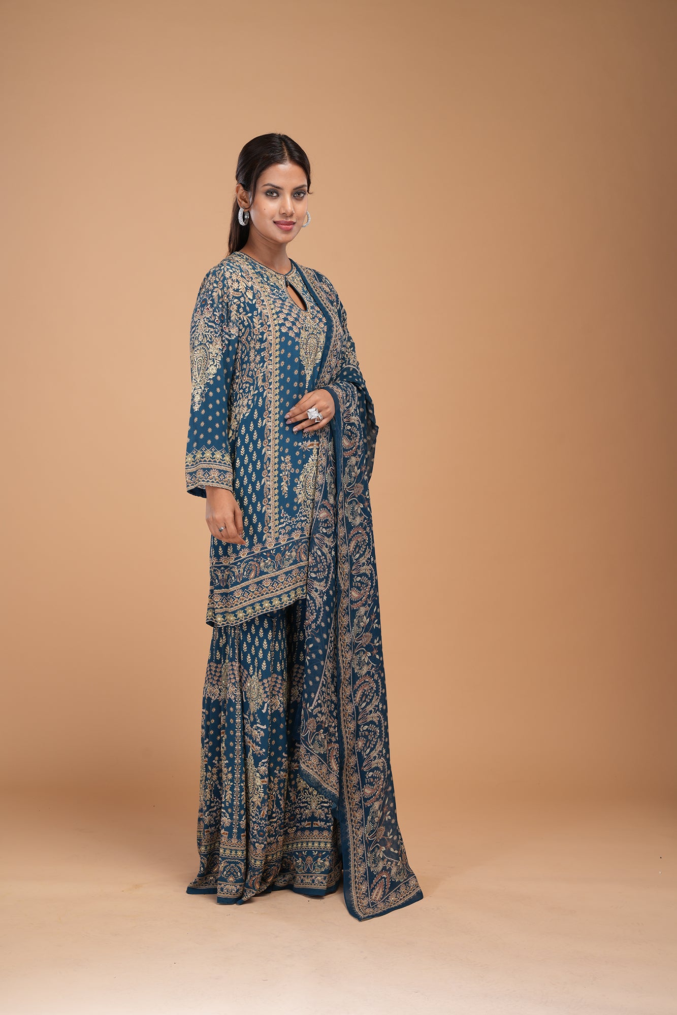 Blue Color Sharara