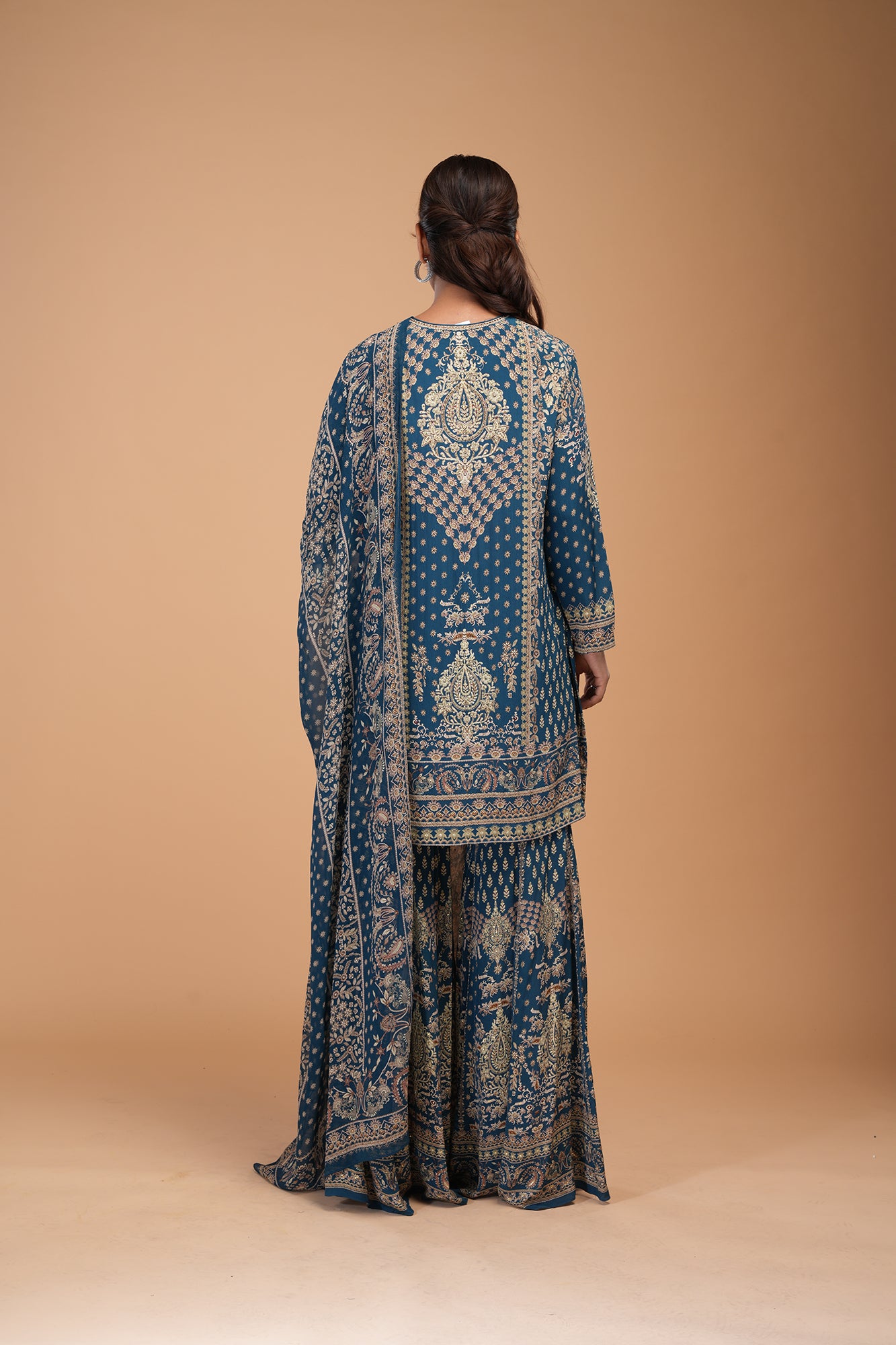 Blue Color Sharara