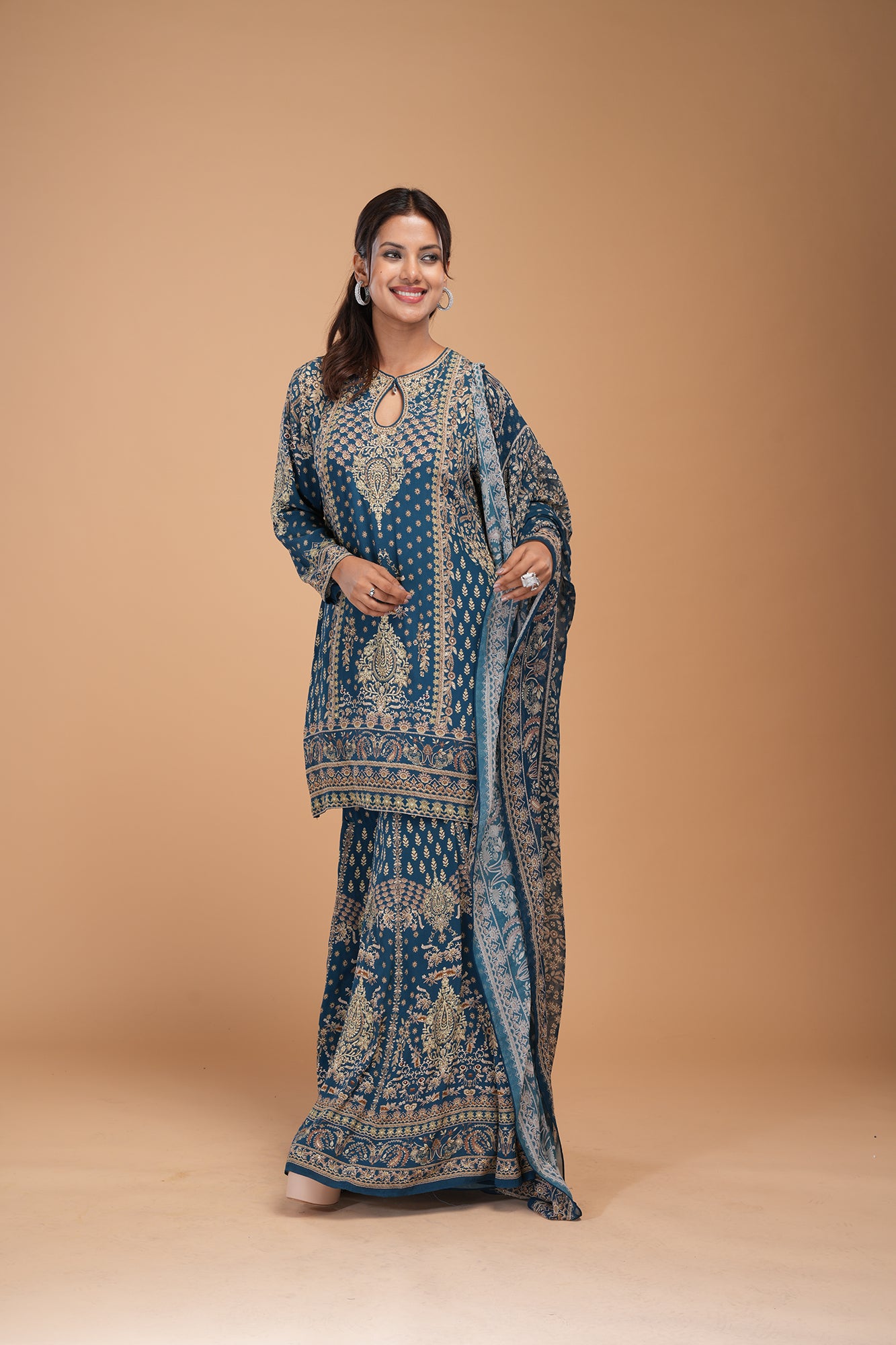 Blue Color Sharara