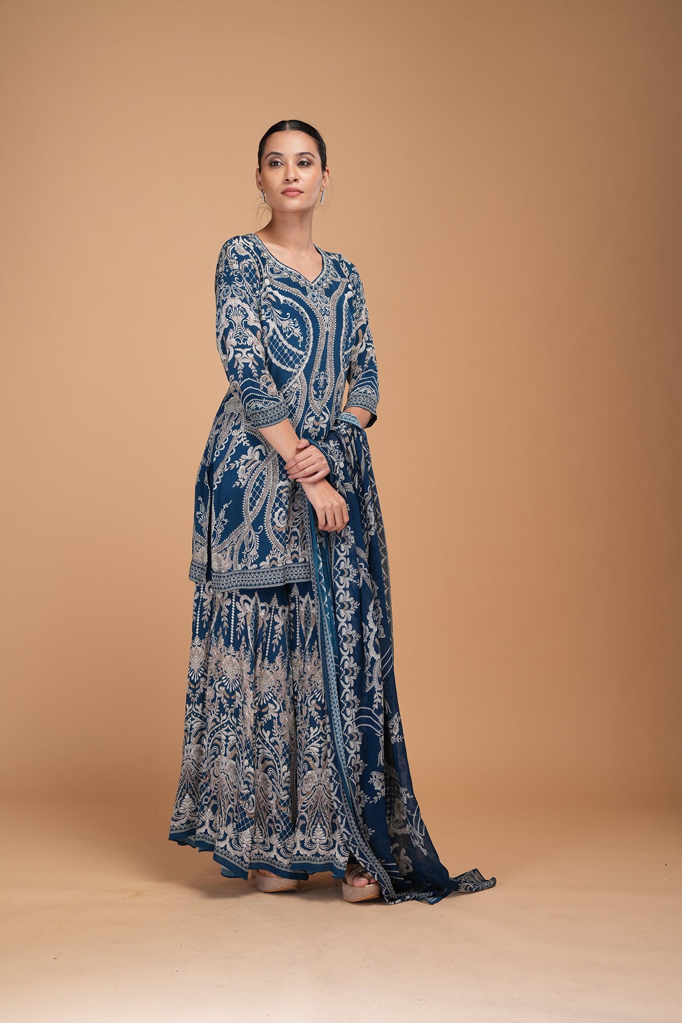 Blue Color Sharara