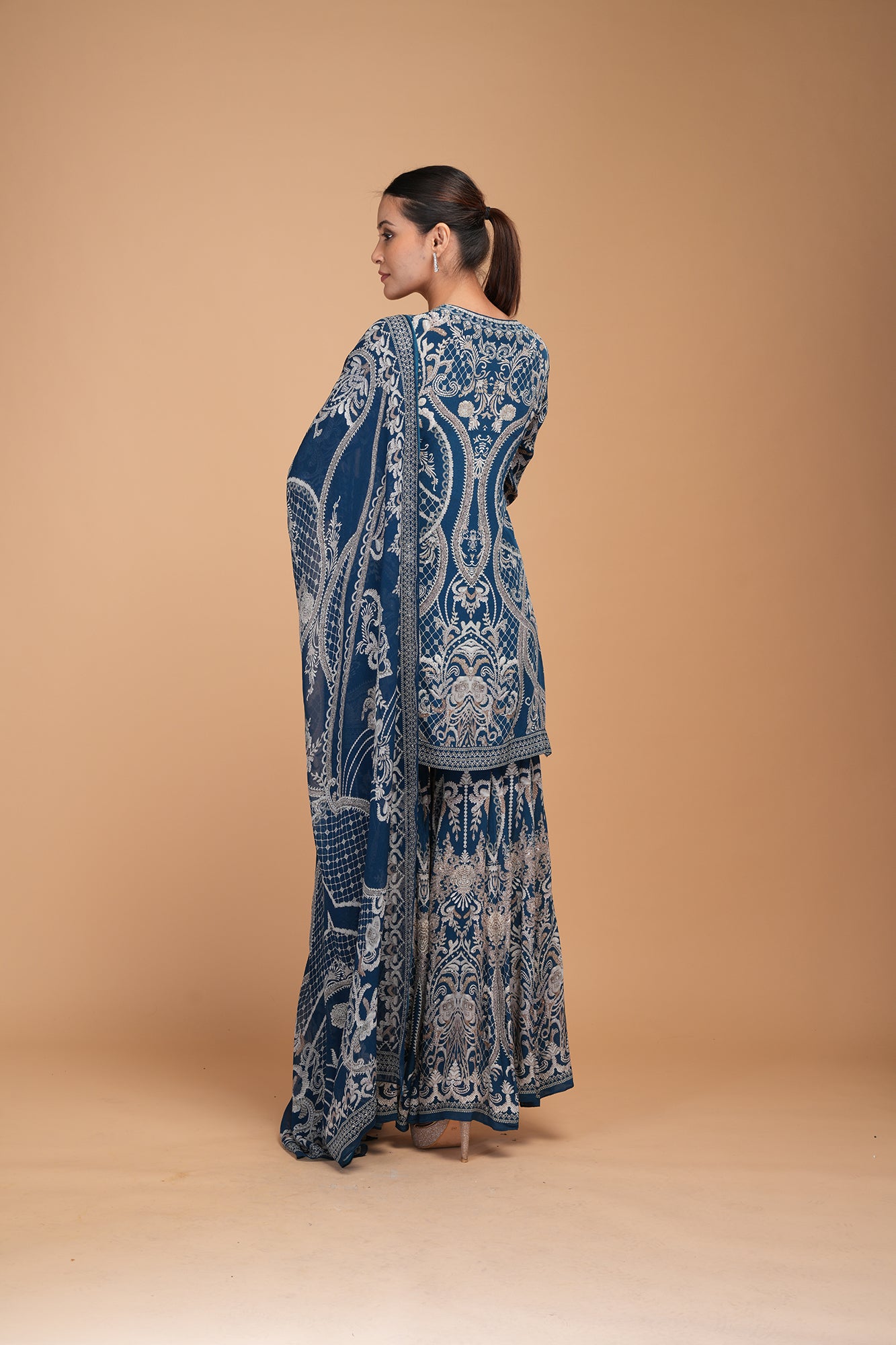 Blue Color Sharara