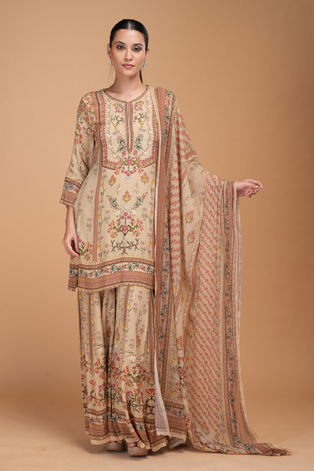 Beige Sharara Set