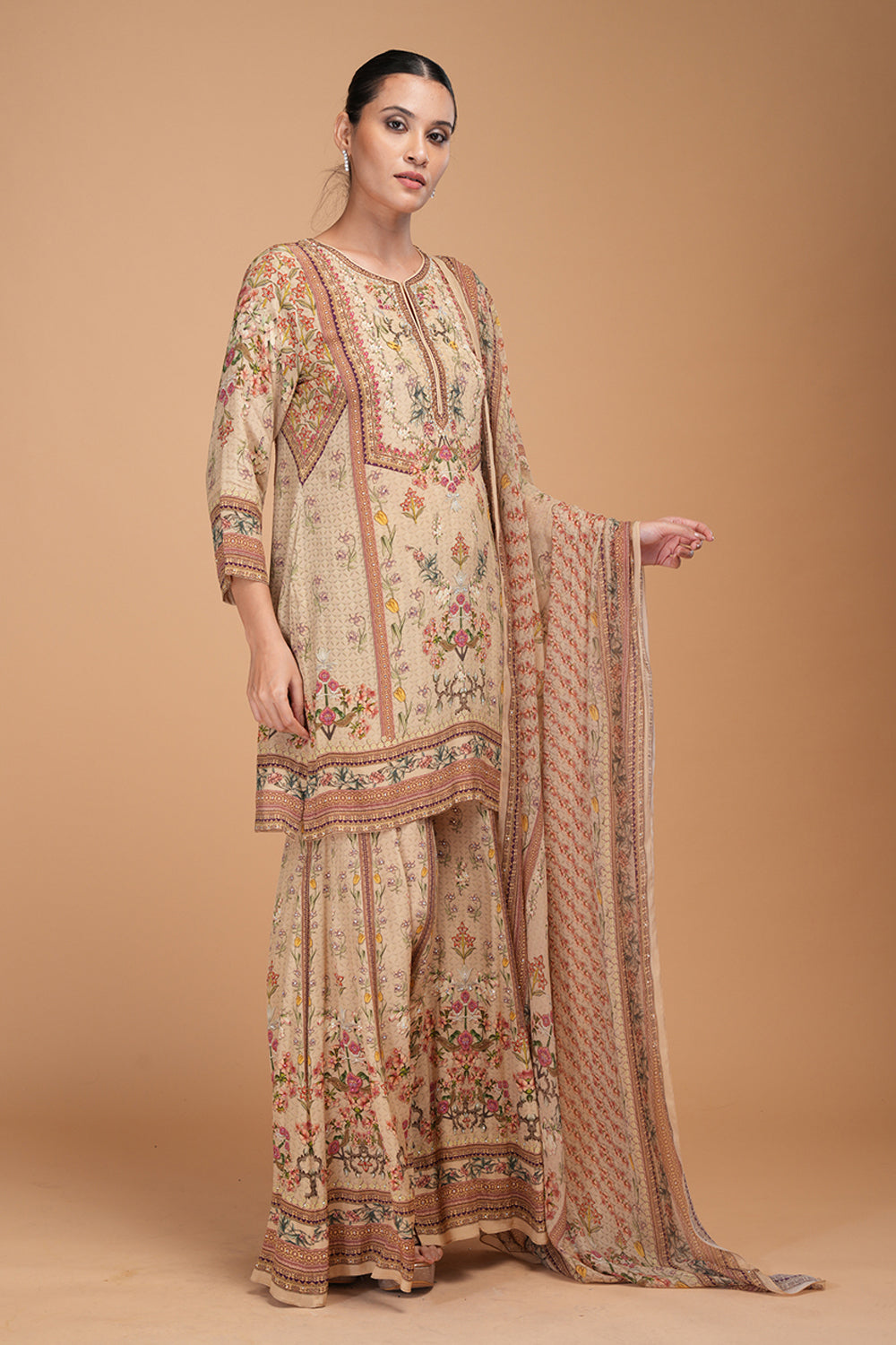 Beige Sharara Set