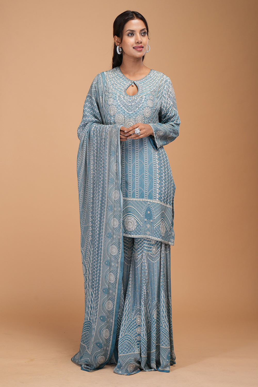 Aqua Sharara Set