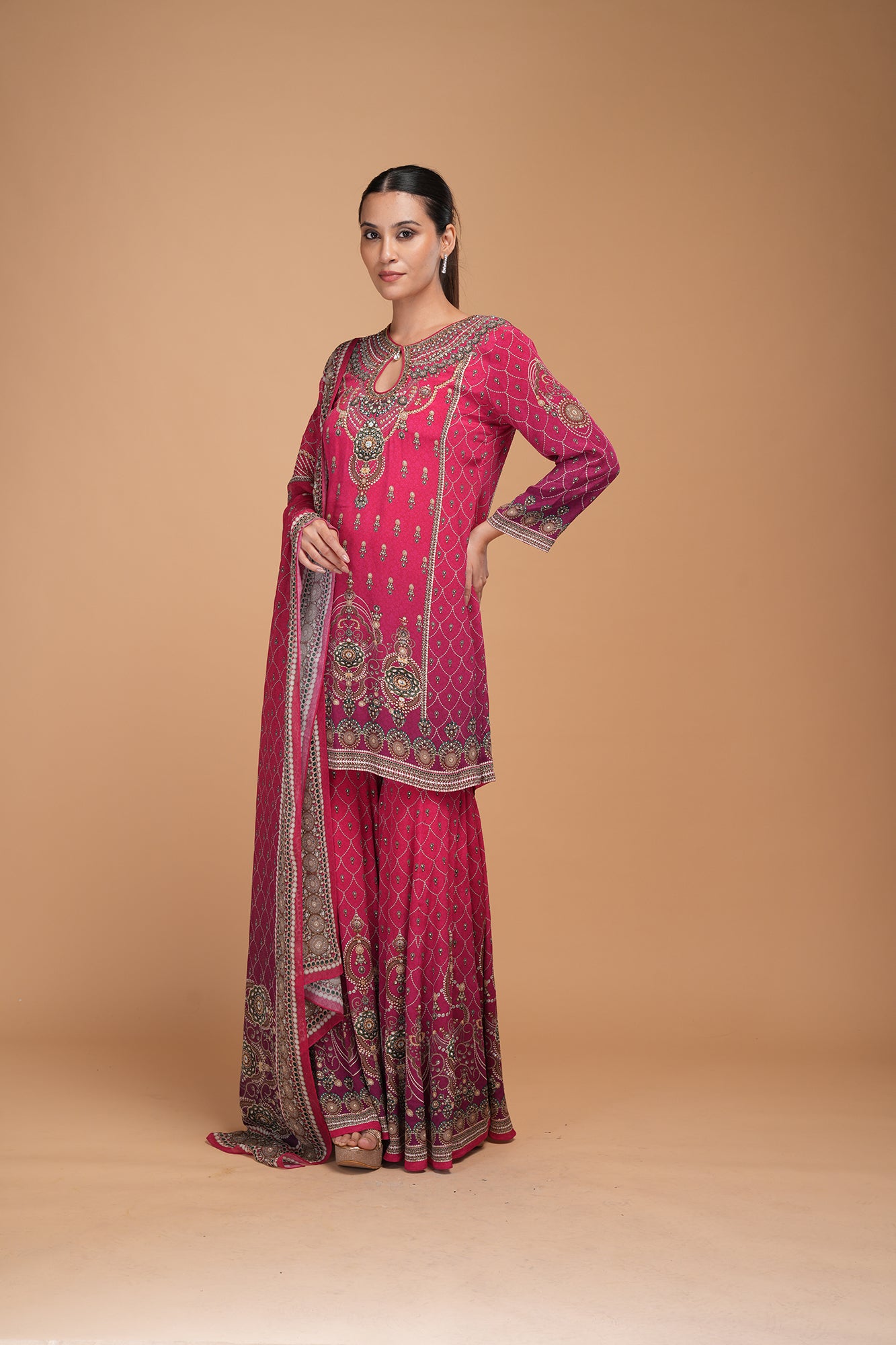 Red Color Sharara