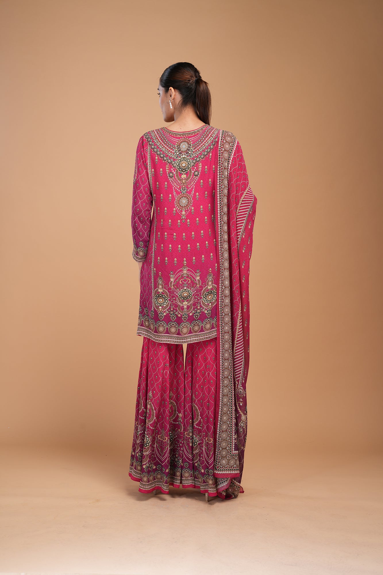 Red Color Sharara