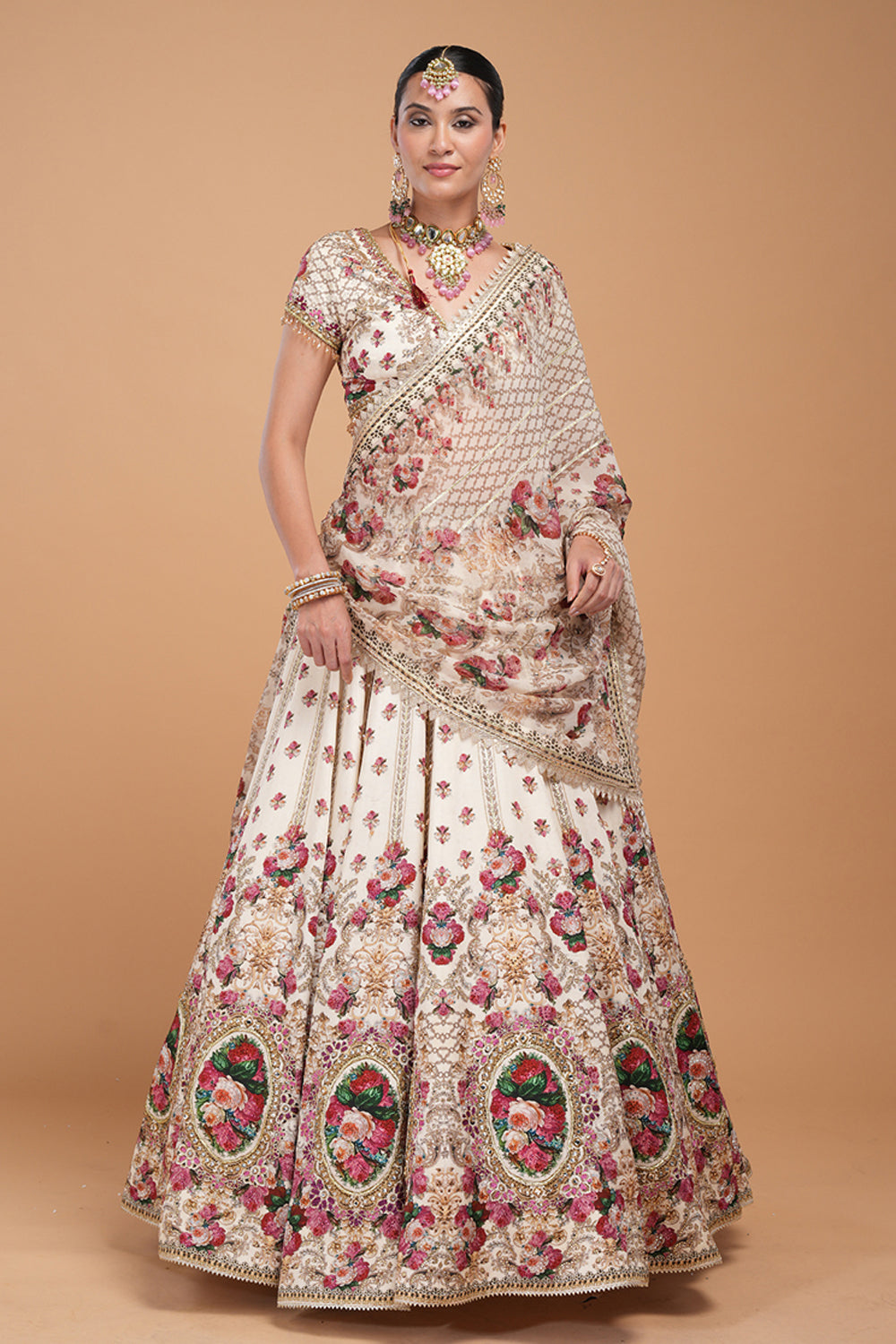 Ivory Printed Lehenga Set