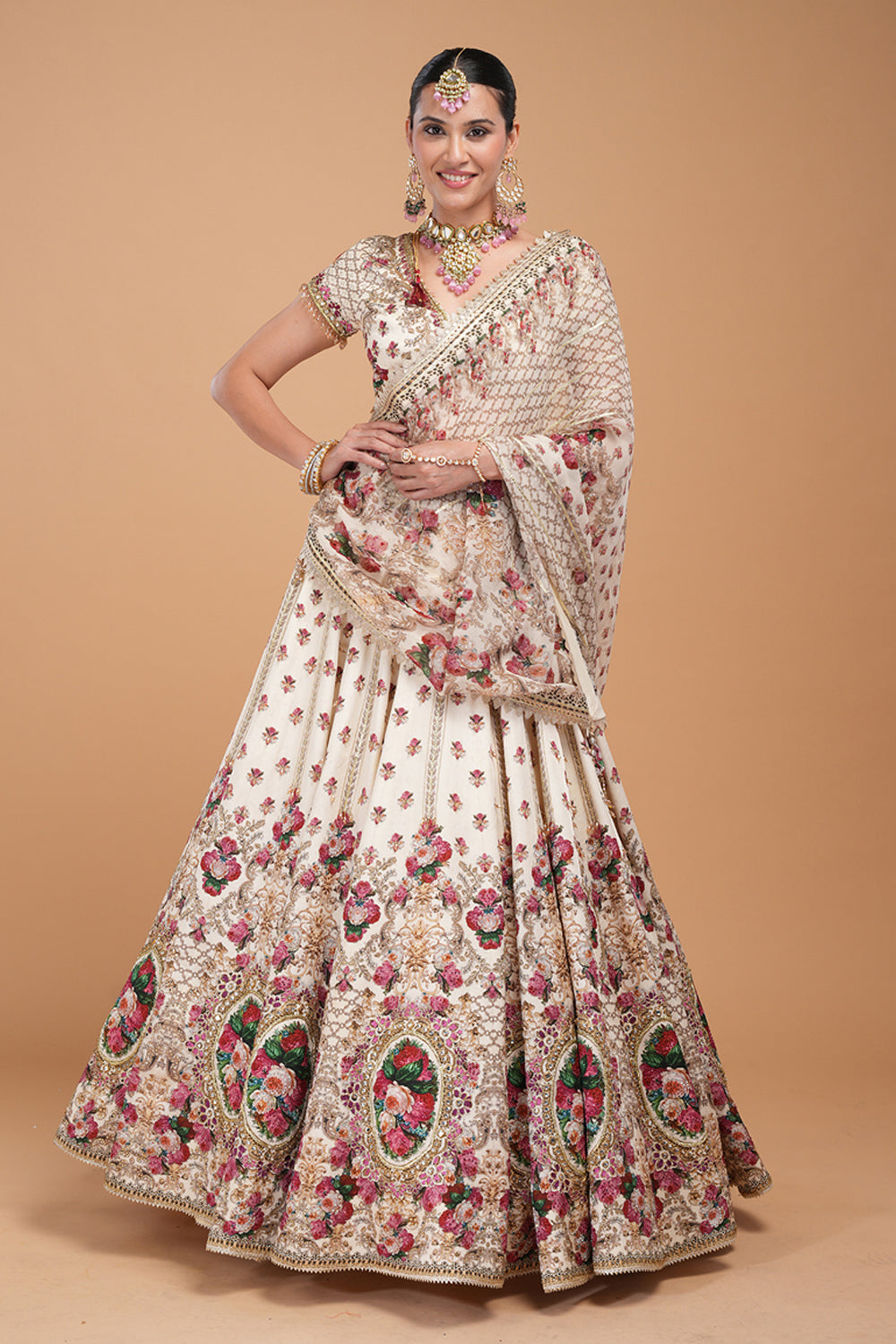 Ivory Printed Lehenga Set