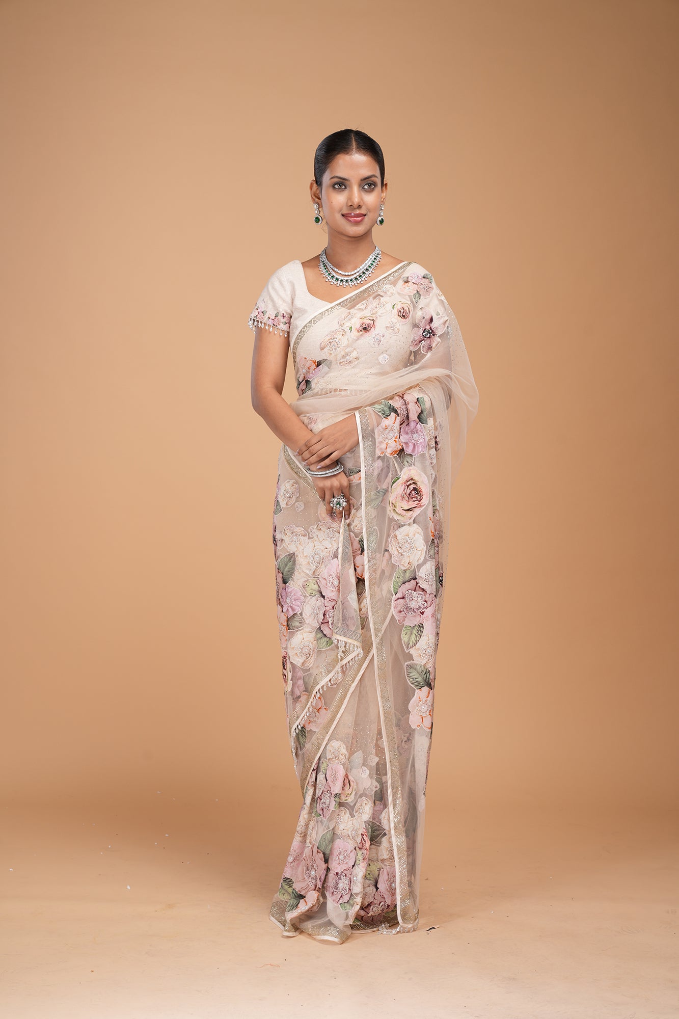 Beige Color Saree