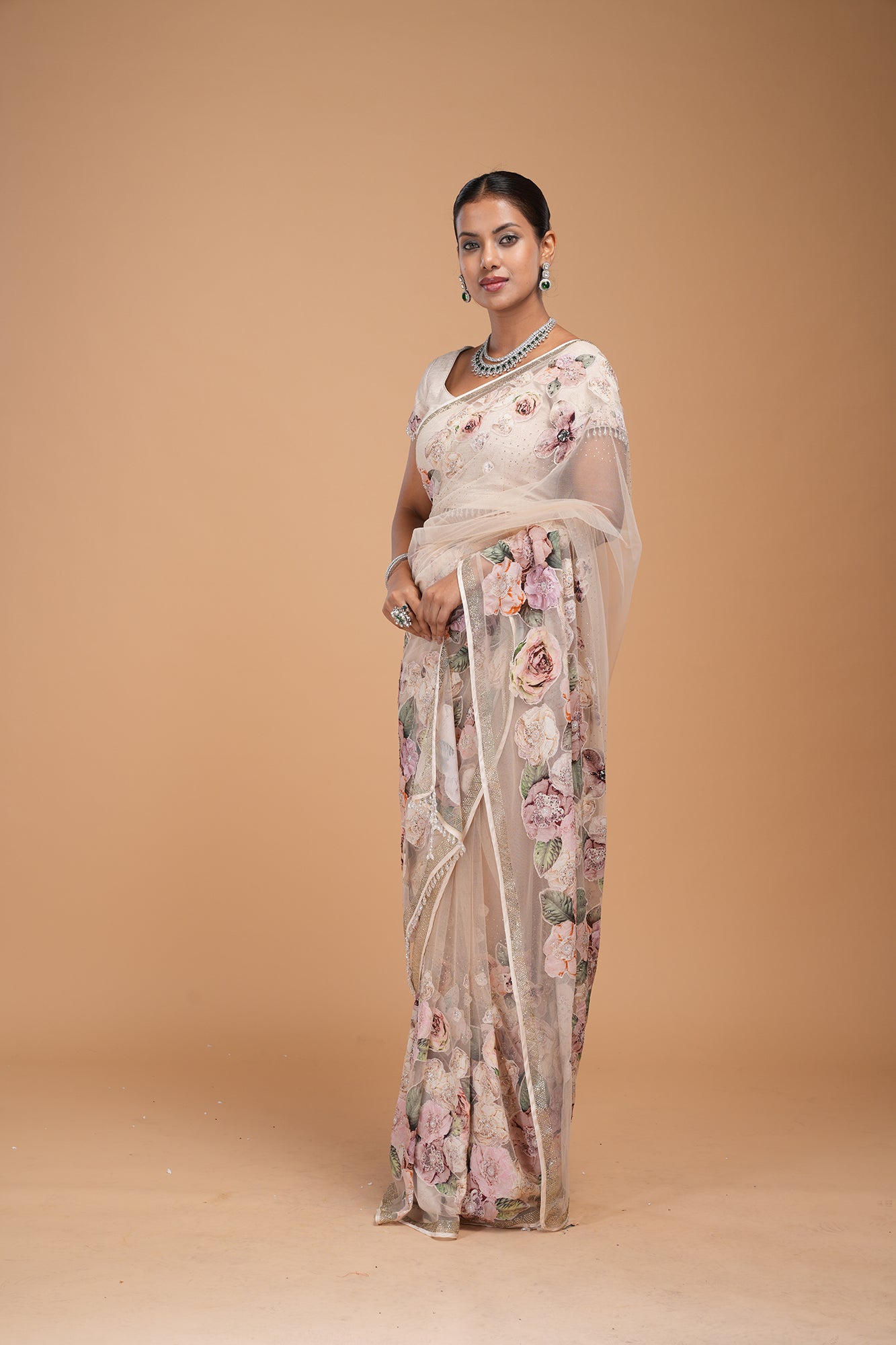 Beige Color Saree