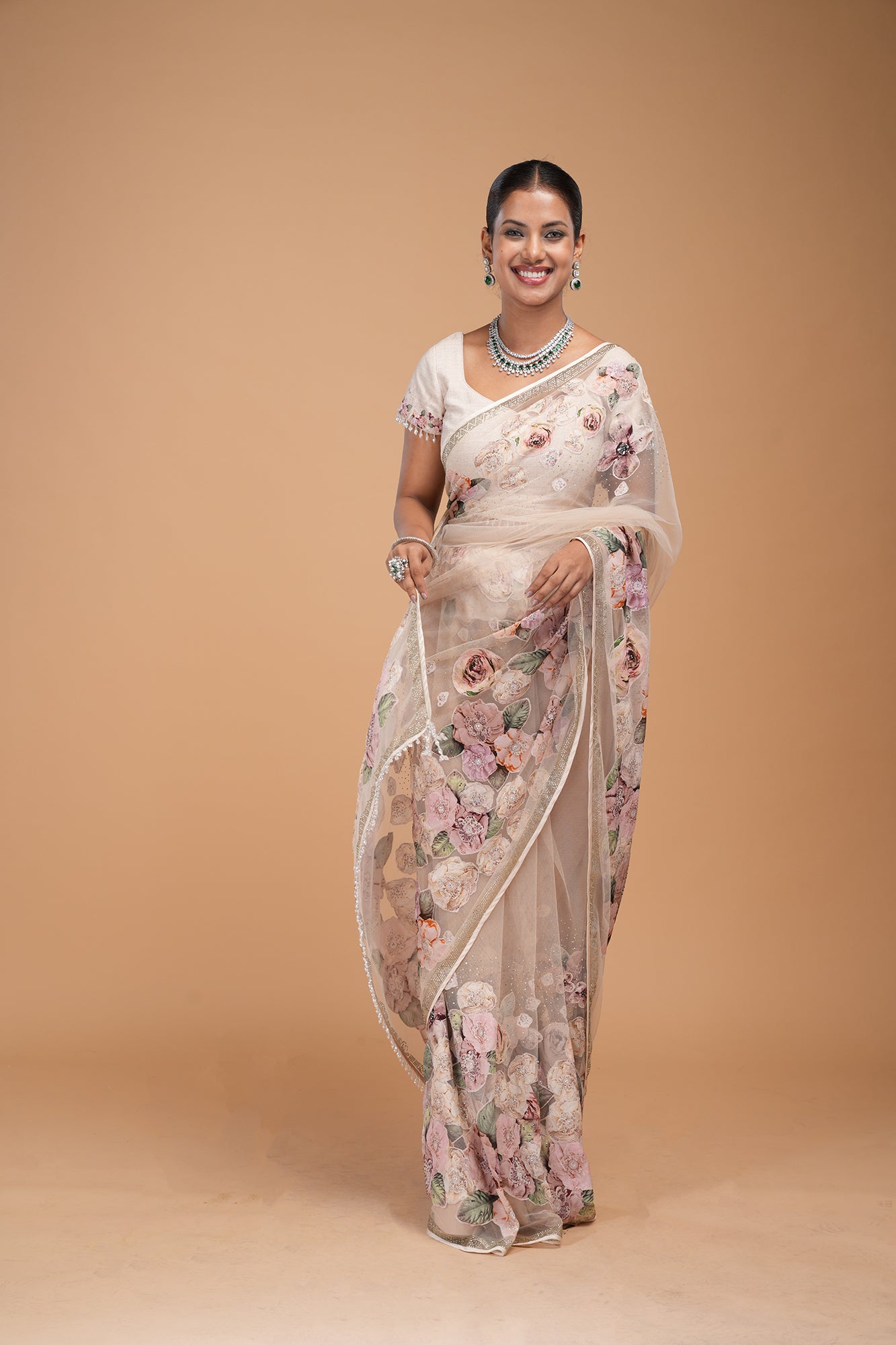 Beige Color Saree