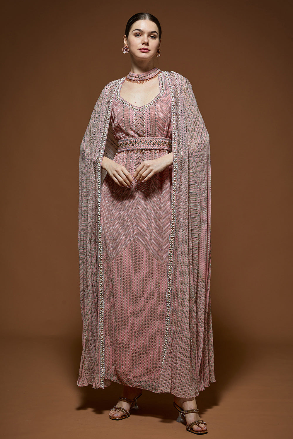 Pink Printed Kaftan